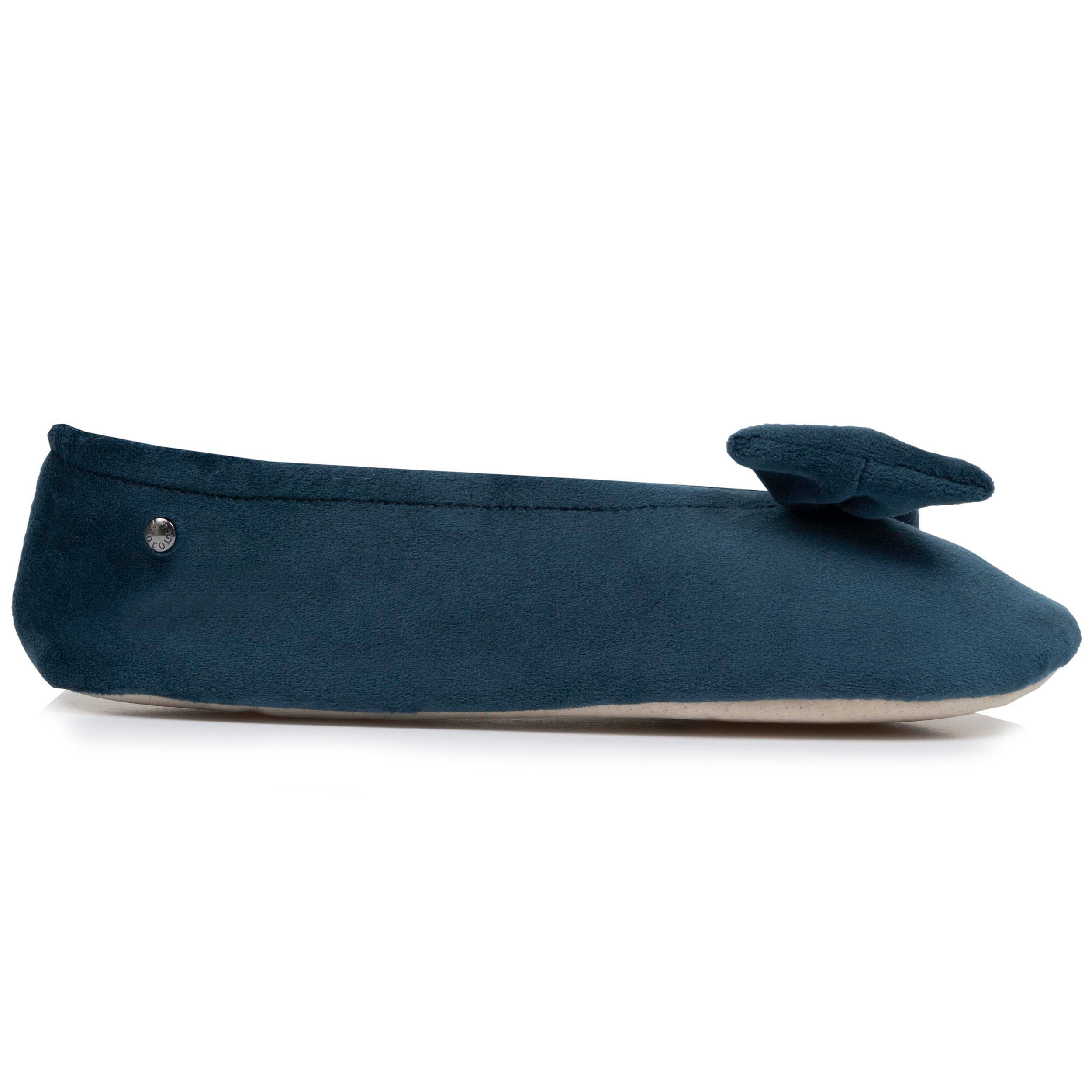 isotoner-chaussons-ballerines-femme-grand-n-ud-bleu-canard image 8