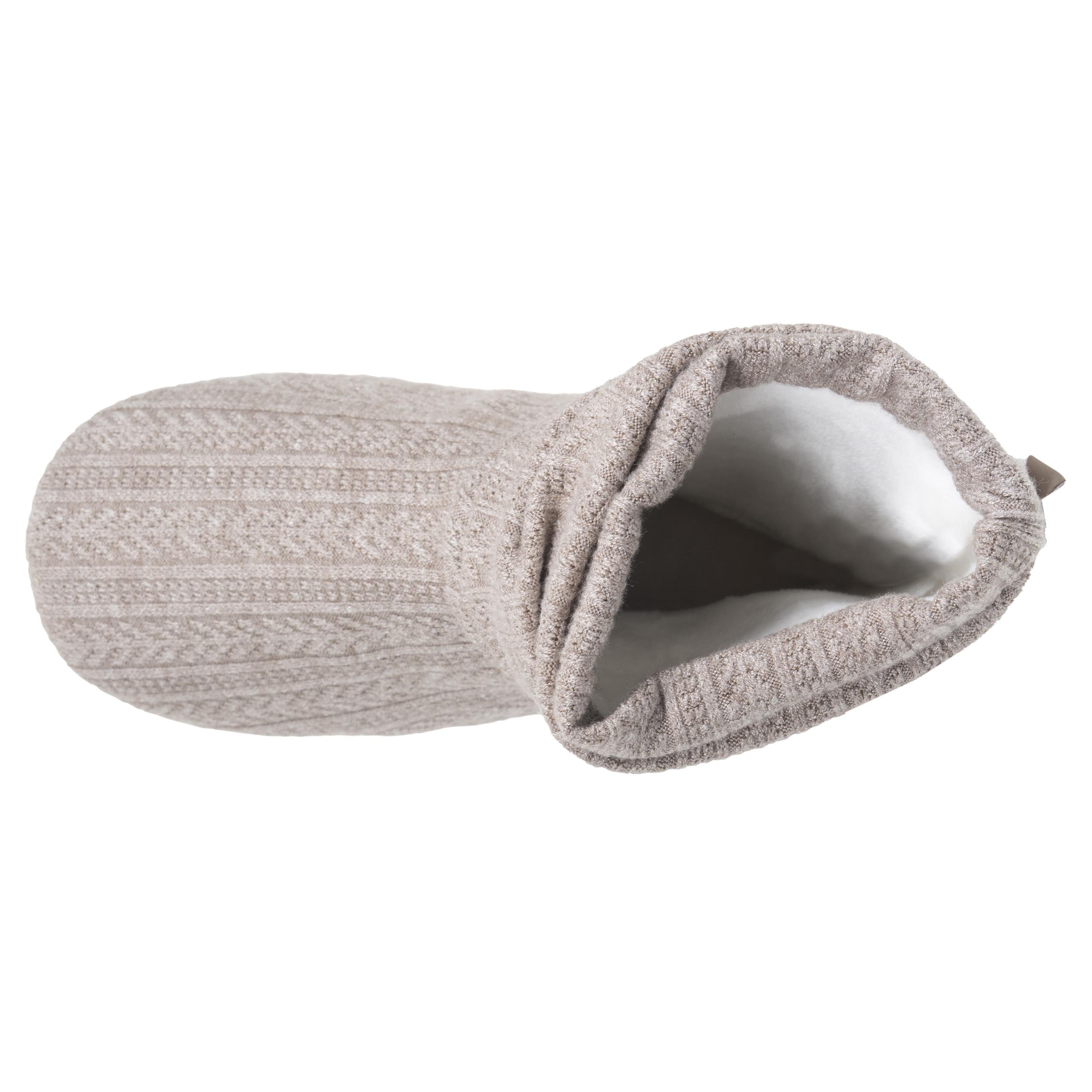 isotoner-chaussons-bottillons-tricot-femme-beige-chin image 3