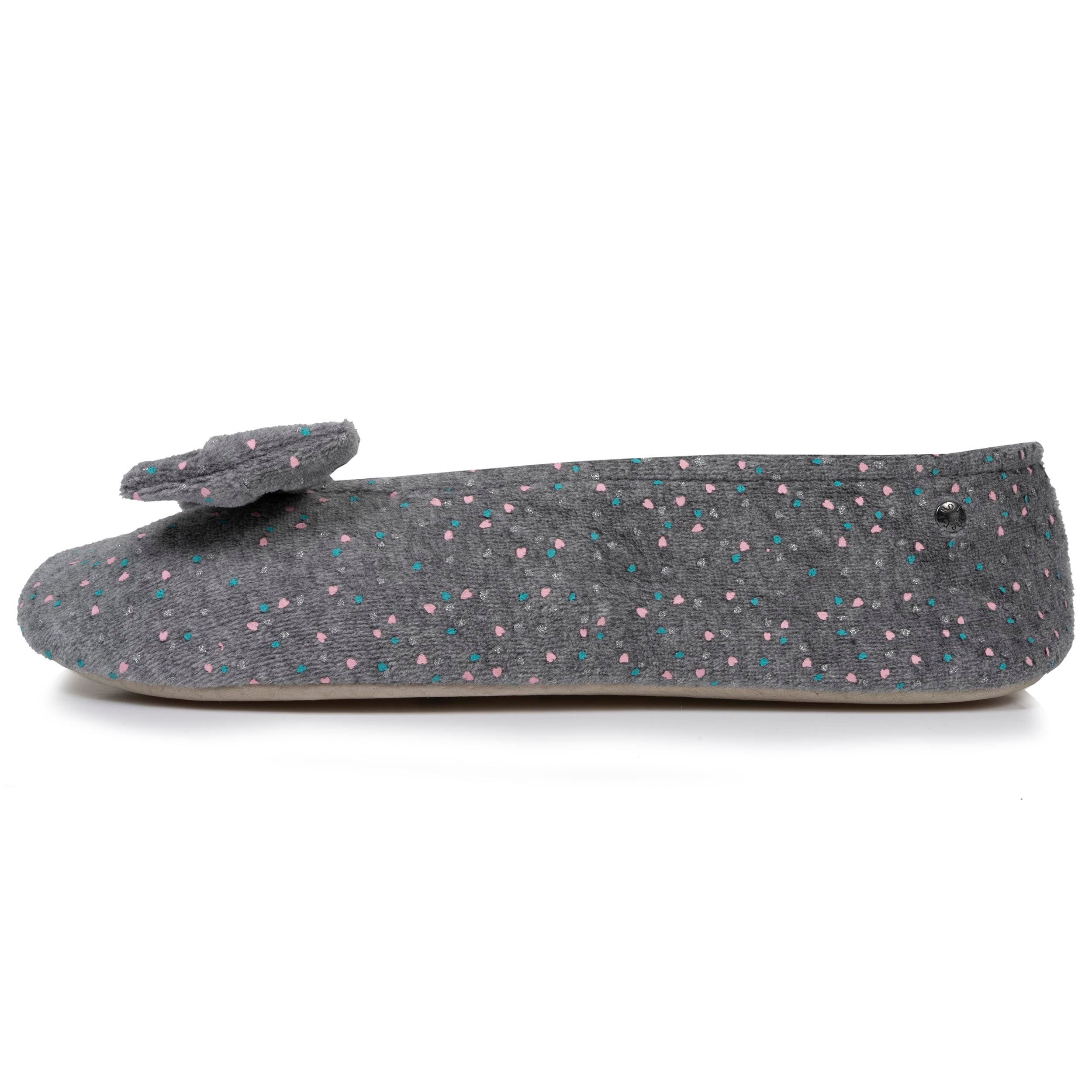 isotoner-chaussons-ballerines-femme-grand-n-ud-gris-chin image 3