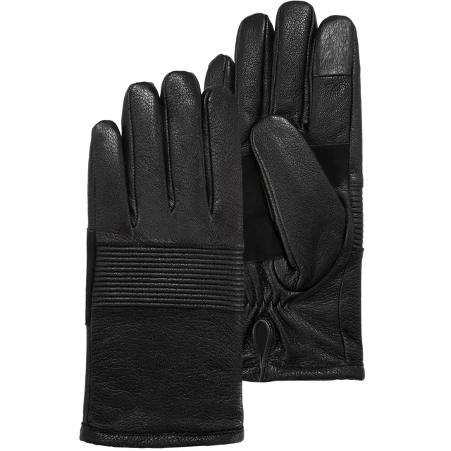 isotoner-gants-homme-sp-cial-v-lo-cuir-ch-vre-noir image 1