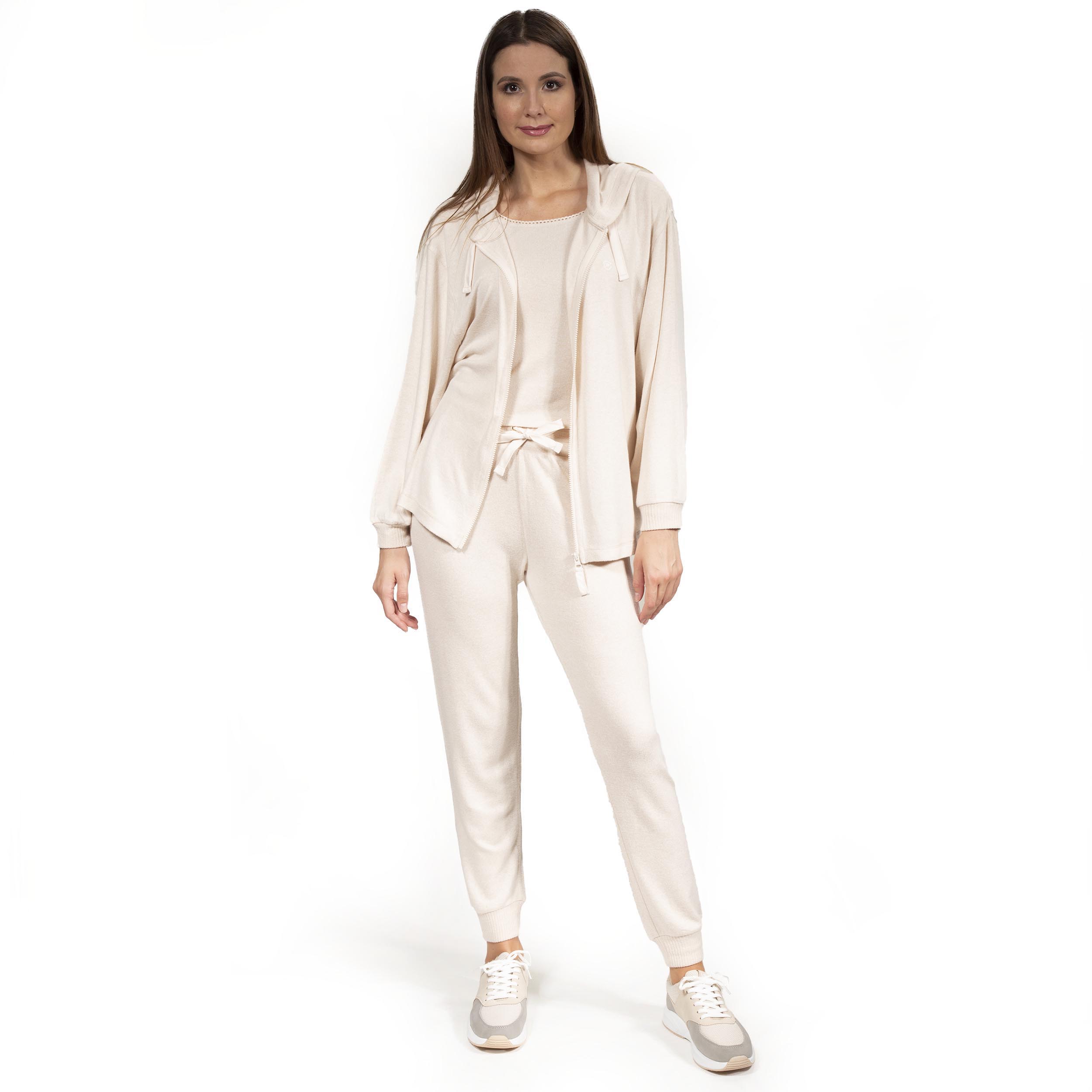 isotoner-pantalon-jogger-femme-beige-homewear-ultra-doux image 8