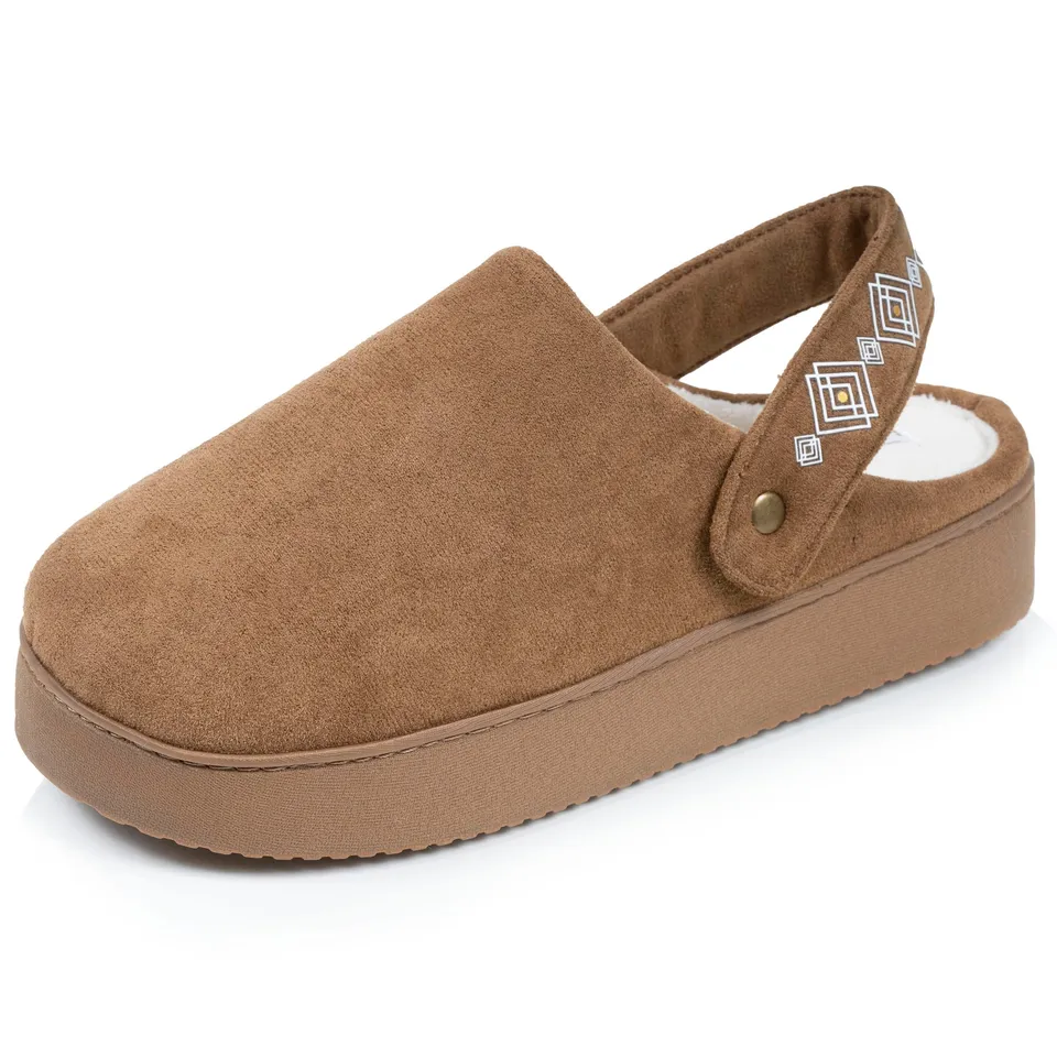 isotoner-chaussons-mules-plateforme-femme-camel-2 image 1