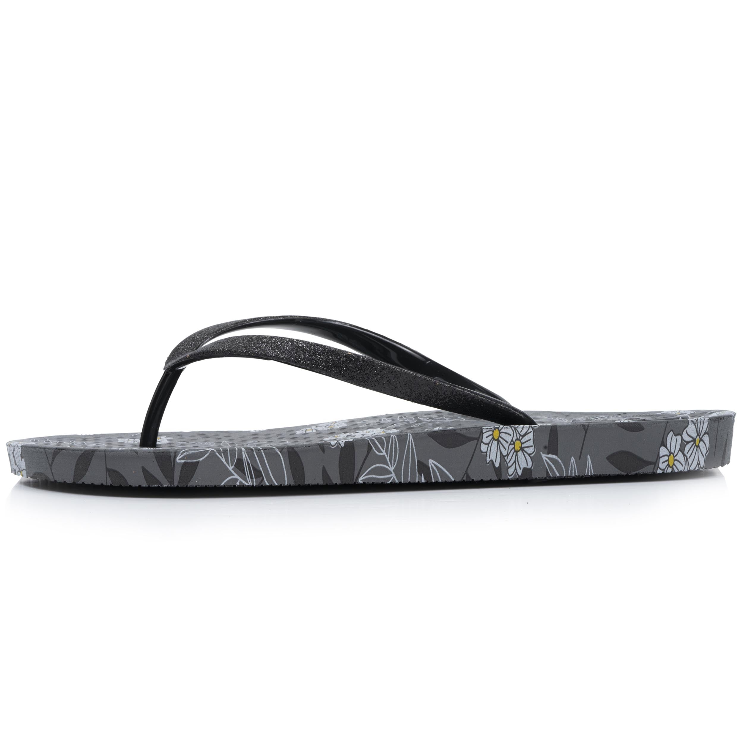 isotoner-tongs-femme-imprim-fleurs-noir-everywear image 3