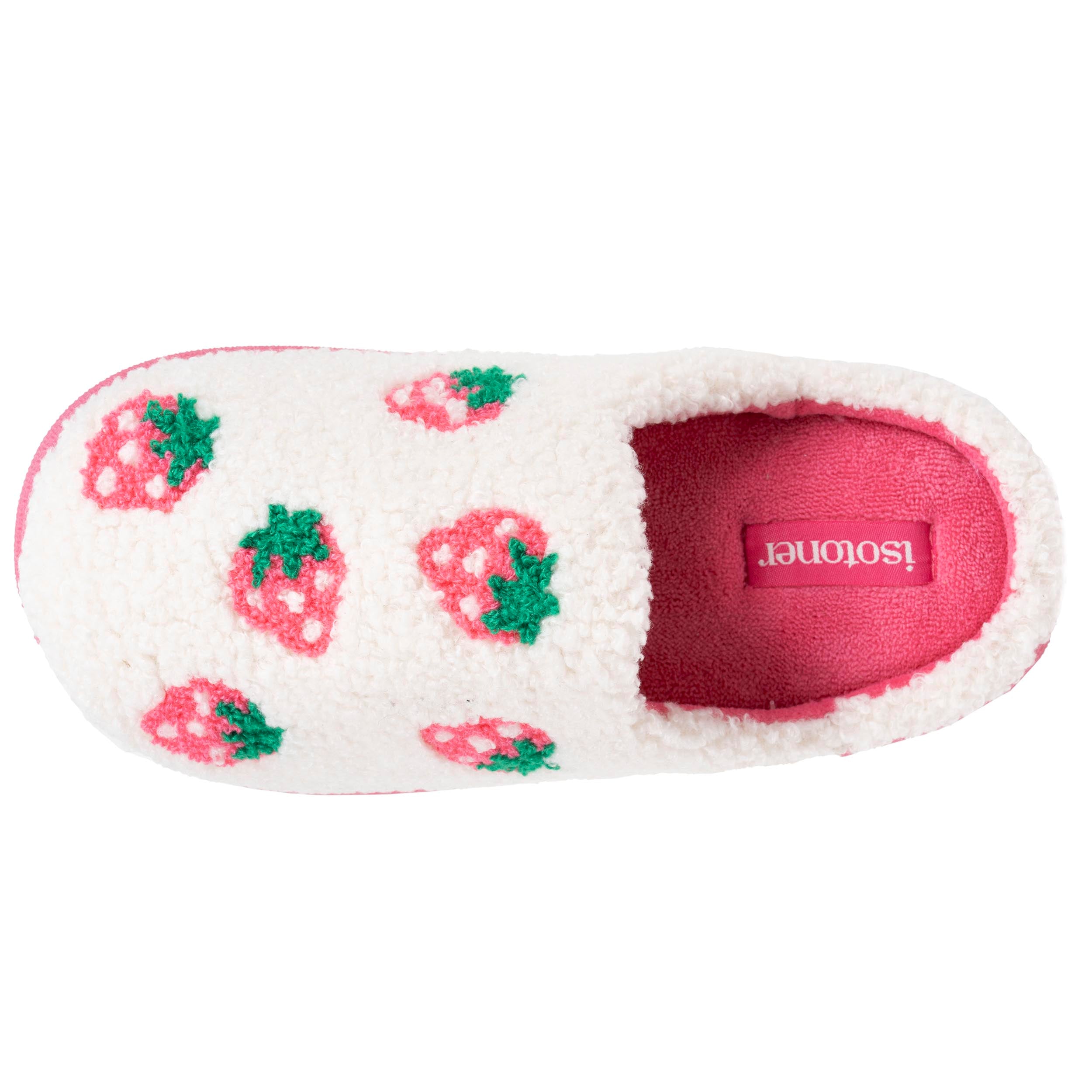 isotoner-chaussons-mules-junior-bloup-fille-ivoire-fraises image 2