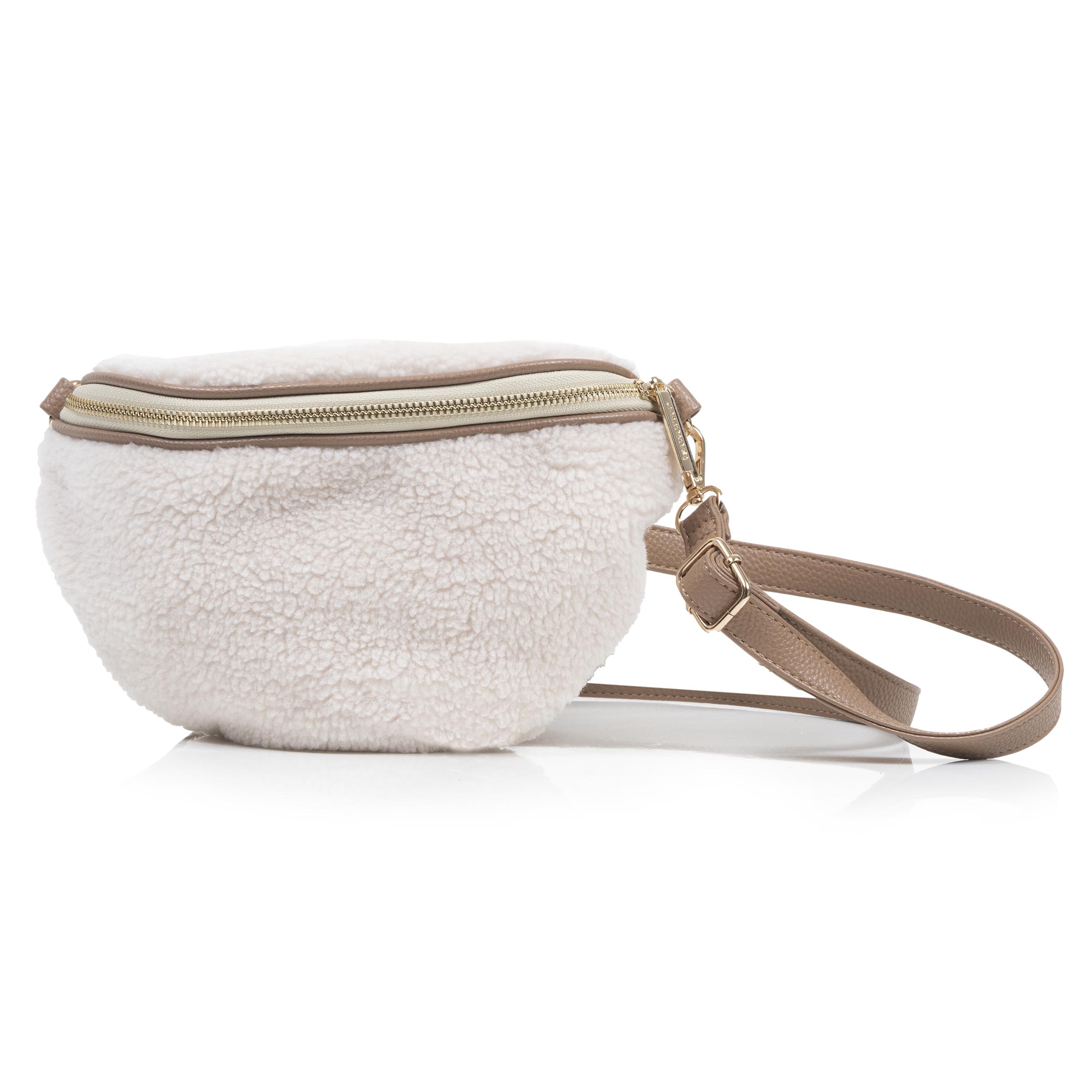 isotoner-sac-banane-sherpa-beige-femme image 1