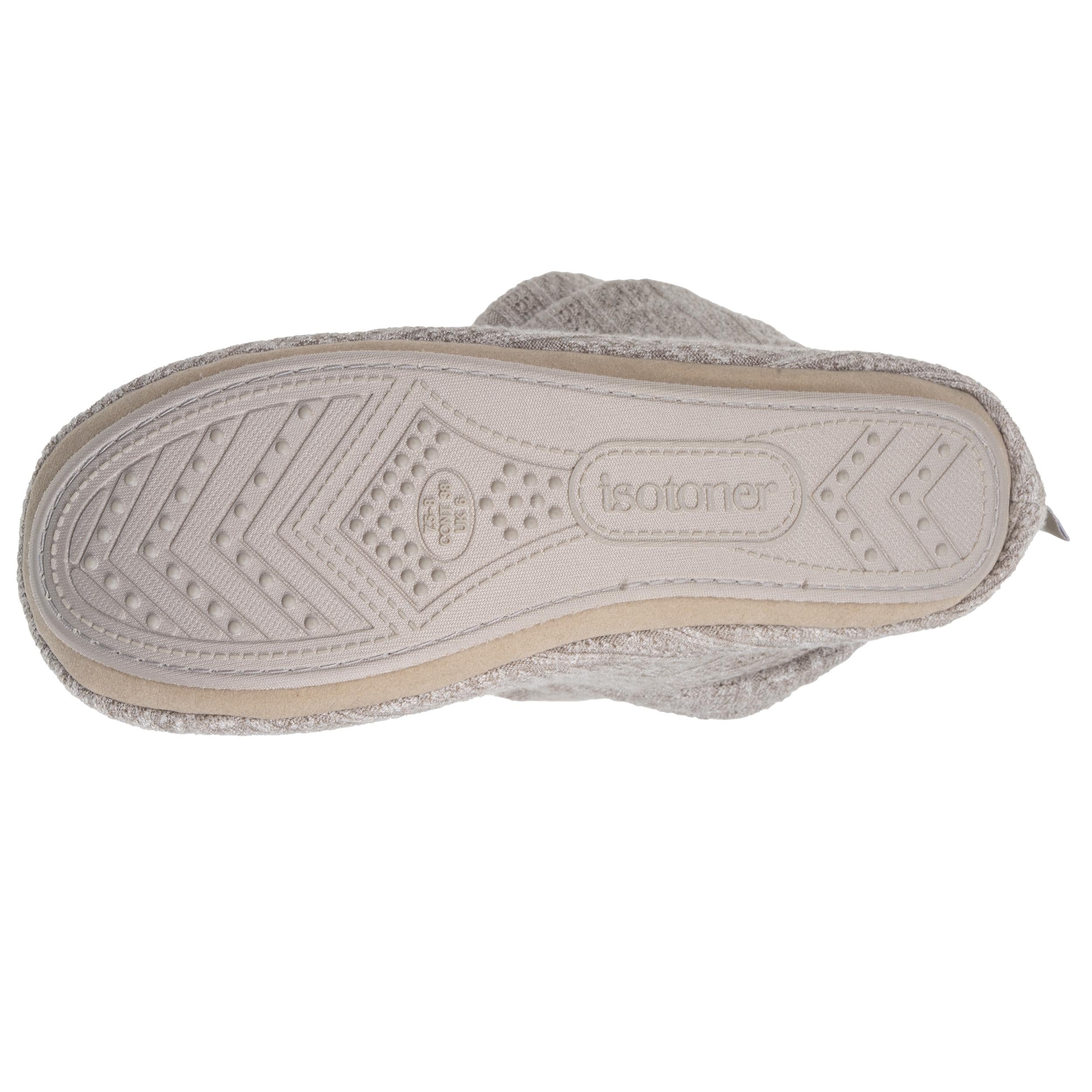 isotoner-chaussons-bottillons-tricot-femme-beige-chin image 5
