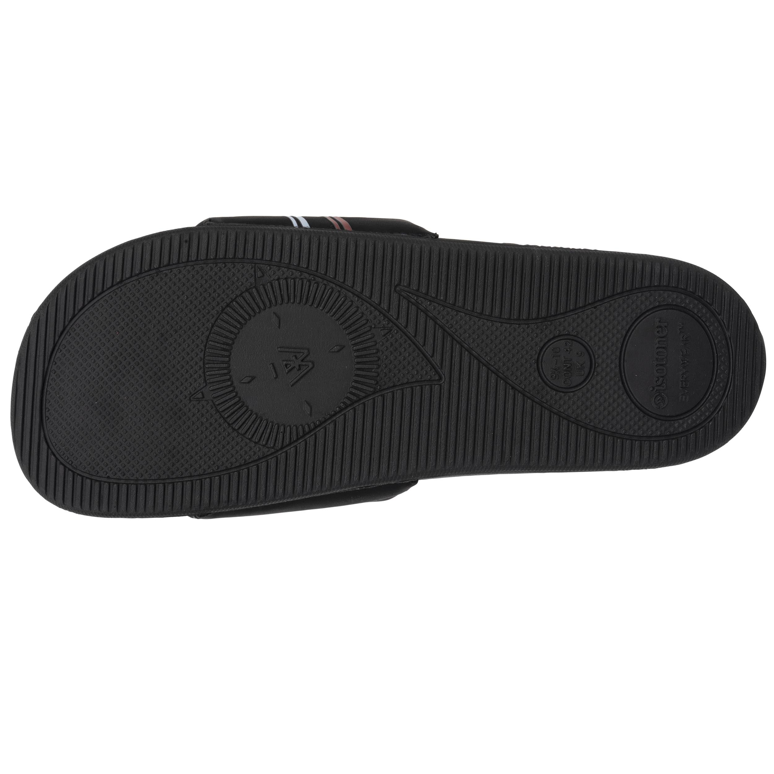 isotoner-mules-claquettes-homme-noir-logo-confort image 4
