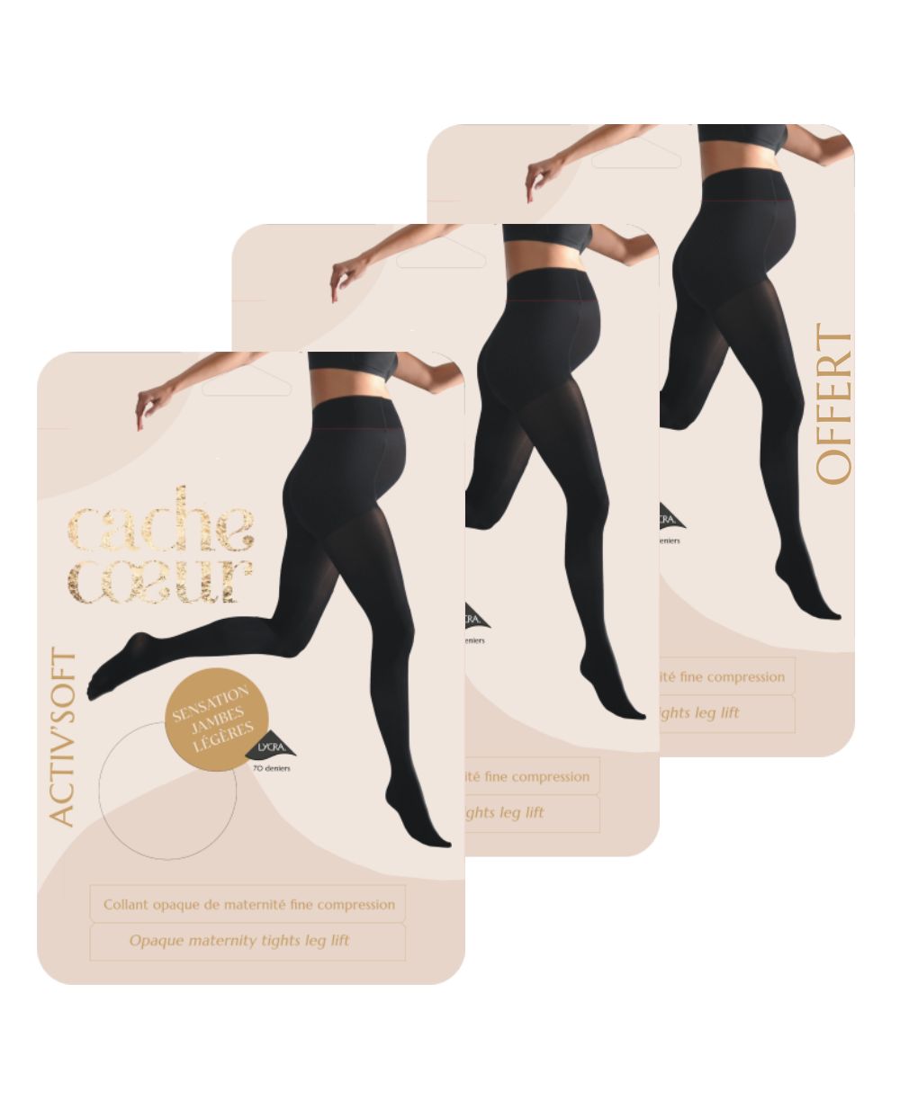cache-c-ur-lot-de-3-paires-de-collants-fins-activ-soft-70-deniers-noir image 1