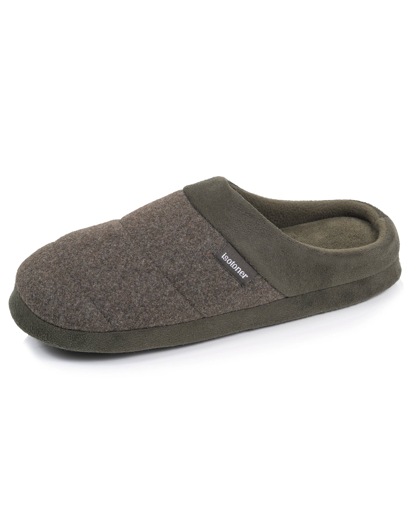 isotoner-chaussons-mules-homme-polaire-kaki-chin image 6