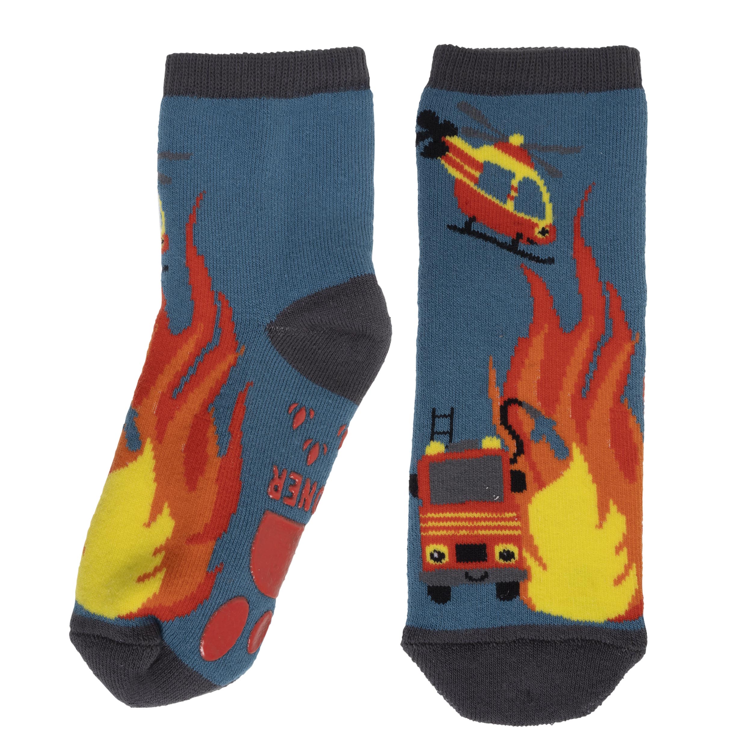 isotoner-chaussettes-antid-rapantes-gar-on-bleu-pompier-1-4-ans image 2
