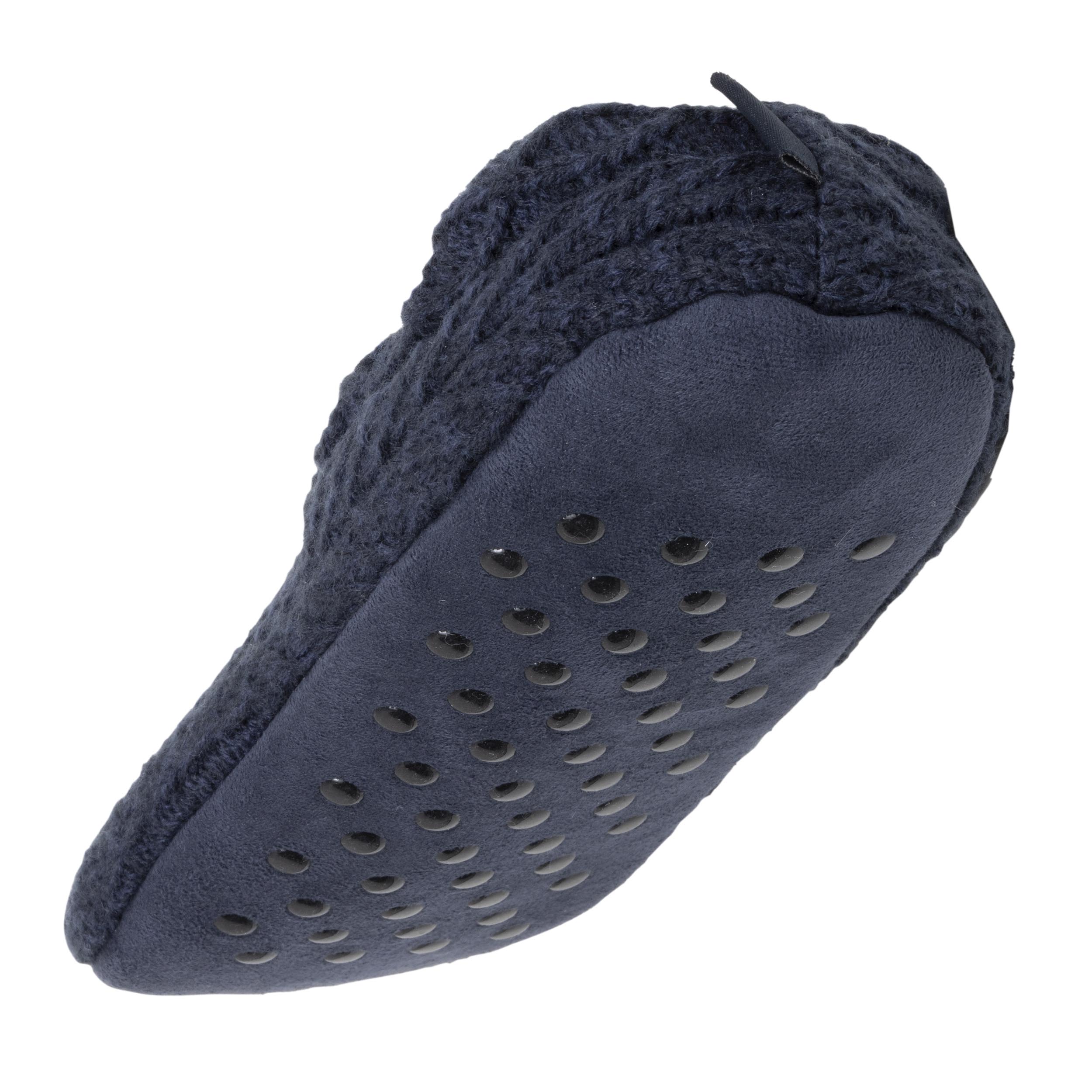 isotoner-chaussettes-chaussons-homme-maille-marine-chin-sherpa image 5