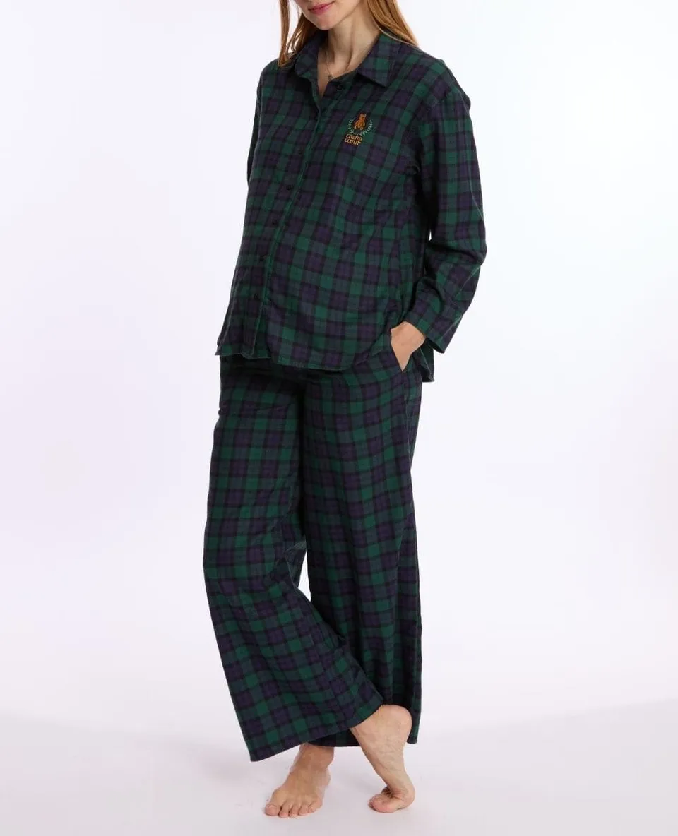 cache-c-ur-teddy-pyjama-de-grossesse-et-d-allaitement-vert image 1