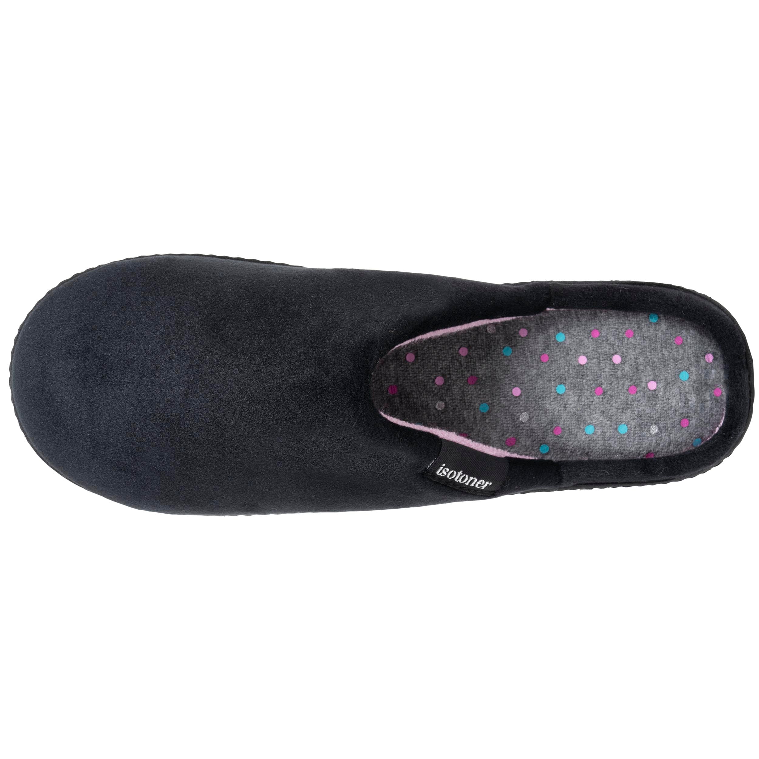 isotoner-mules-femme-ergonomiques-noir-microvelours image 2