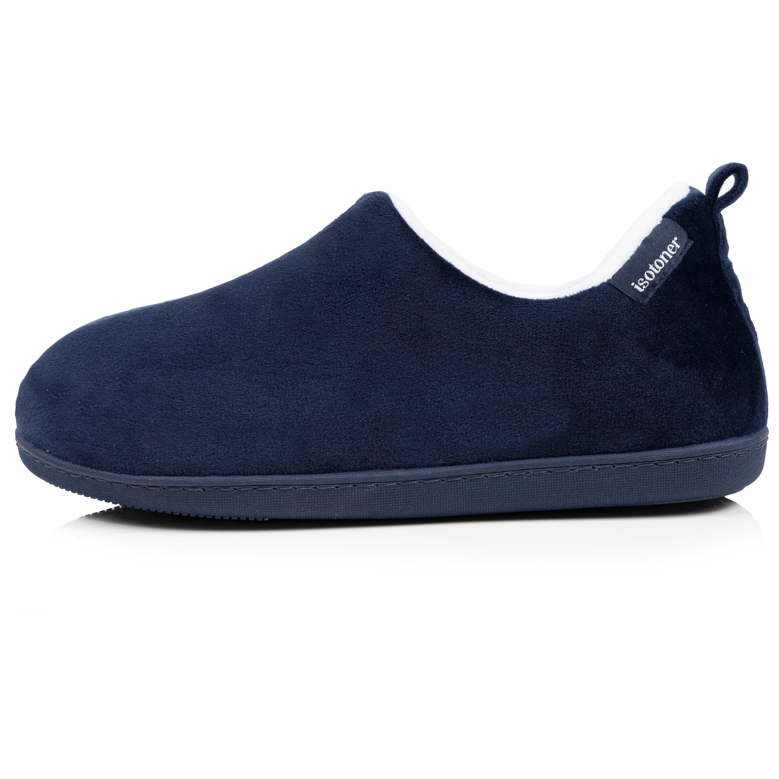 isotoner-chaussons-bottillons-bas-femme-marine-microvelours image 3