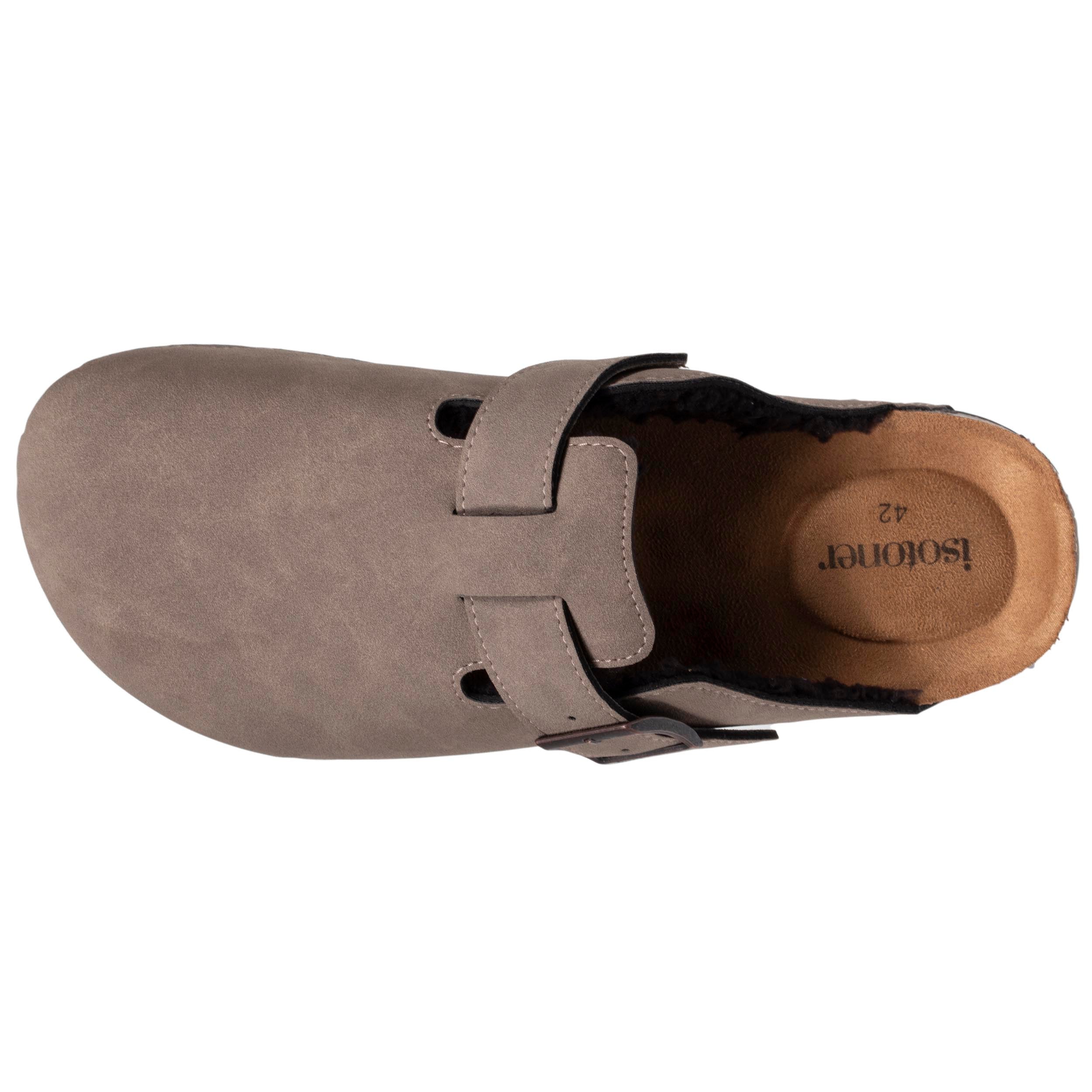 isotoner-sabots-fourr-s-homme-taupe-mules-hiver image 3