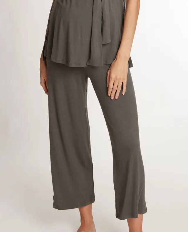 cache-c-ur-origin-pantalon-7-8-me-grossesse-kaki-lyocell-fluide image 1