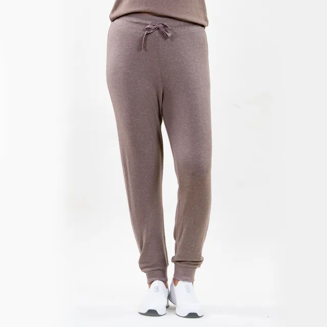 isotoner-pantalon-jogger-femme-taupe-chin-viscose-ecovero image 1