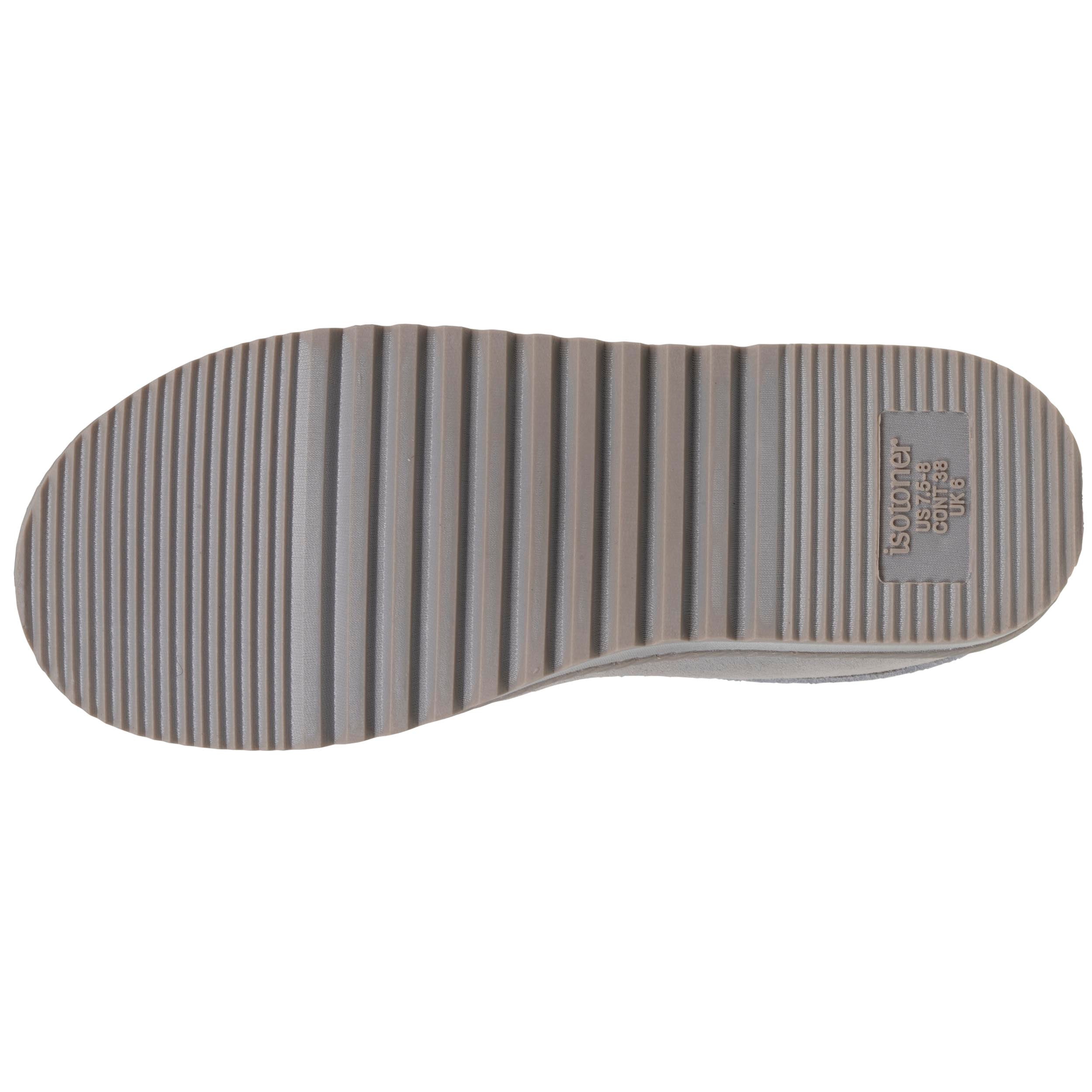 isotoner-chaussons-bottillons-bas-femme-cuir-gris image 4