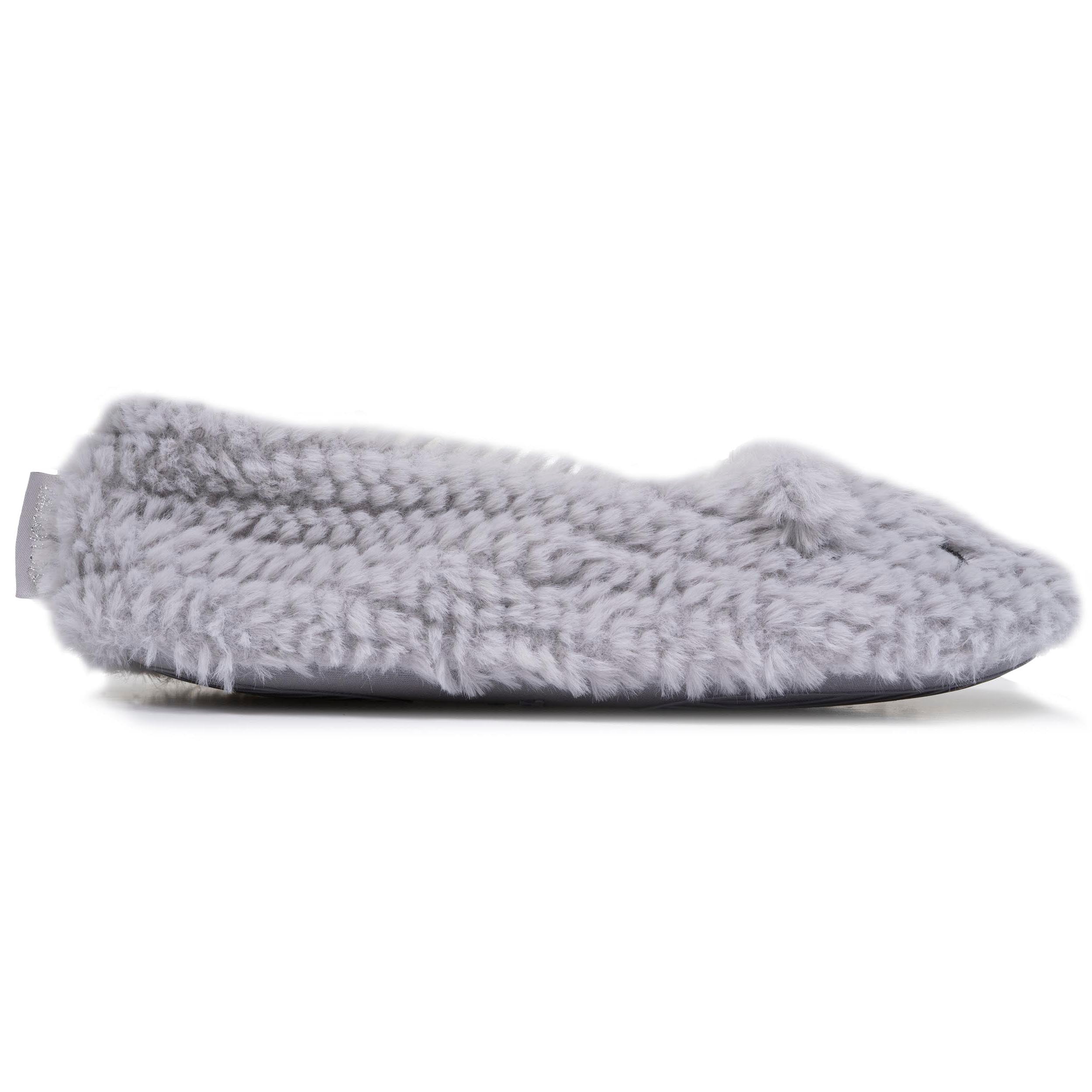 isotoner-chaussons-ballerines-femme-chat-gris-textur image 8