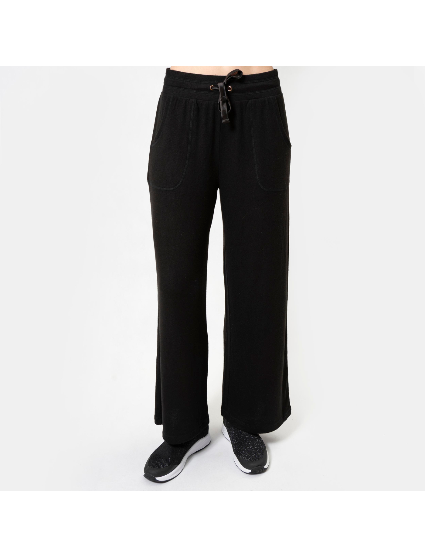 isotoner-pantalon-large-femme-noir-viscose-ecovero image 6