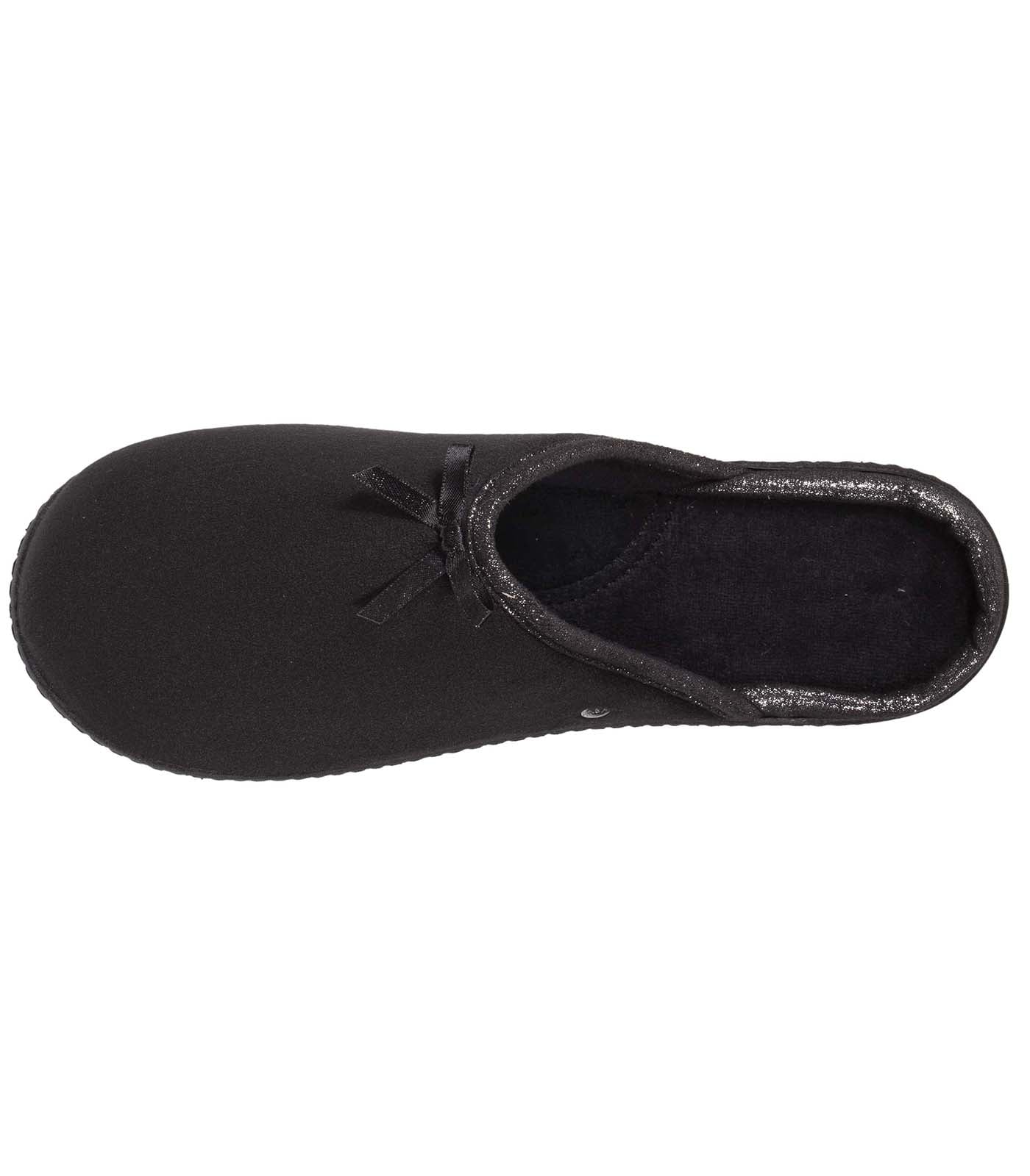 isotoner-chaussons-mules-femme-brillant-noir-microvelours-m-moire-de-forme image 7