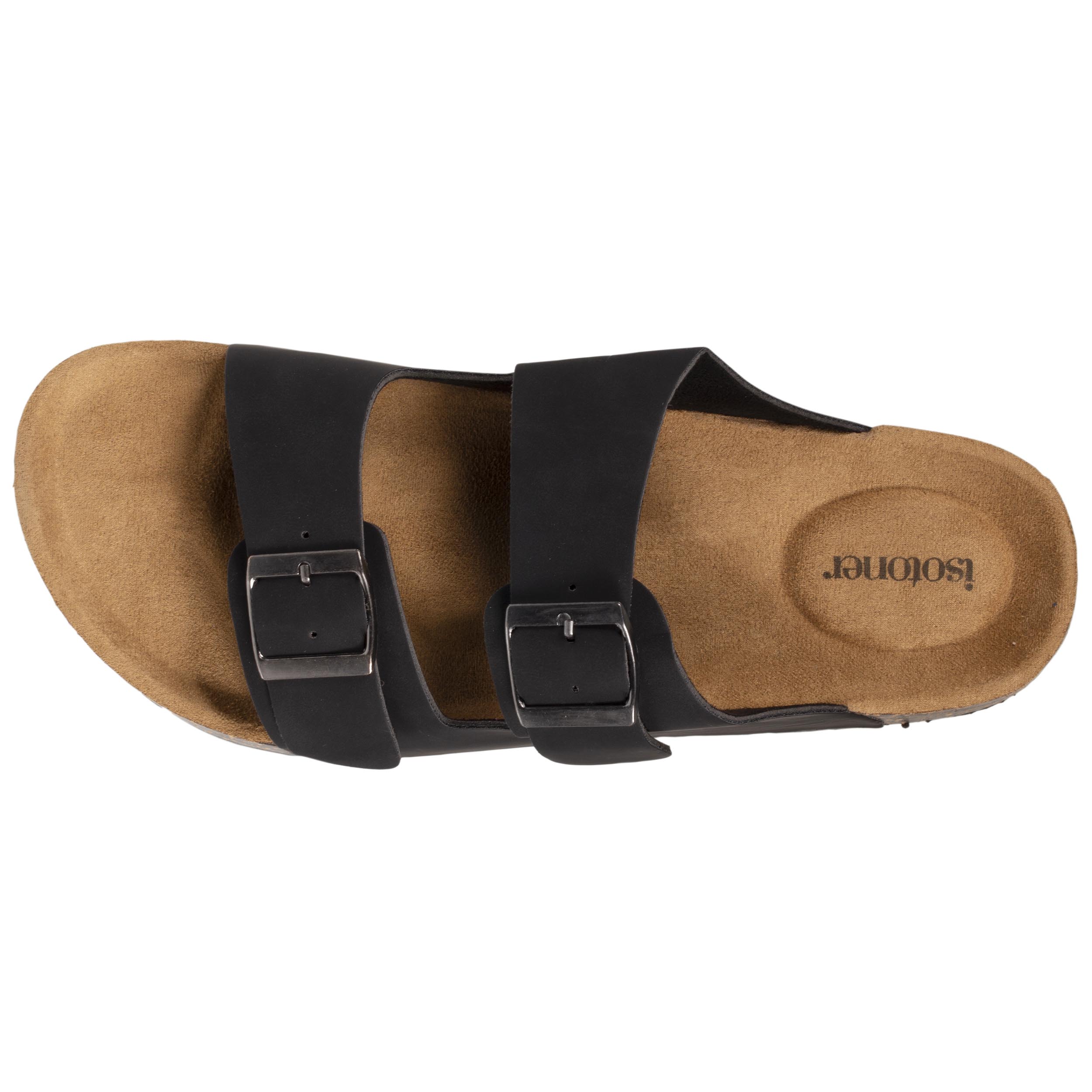 isotoner-mules-sandales-homme-double-bride-noir-everywear image 3
