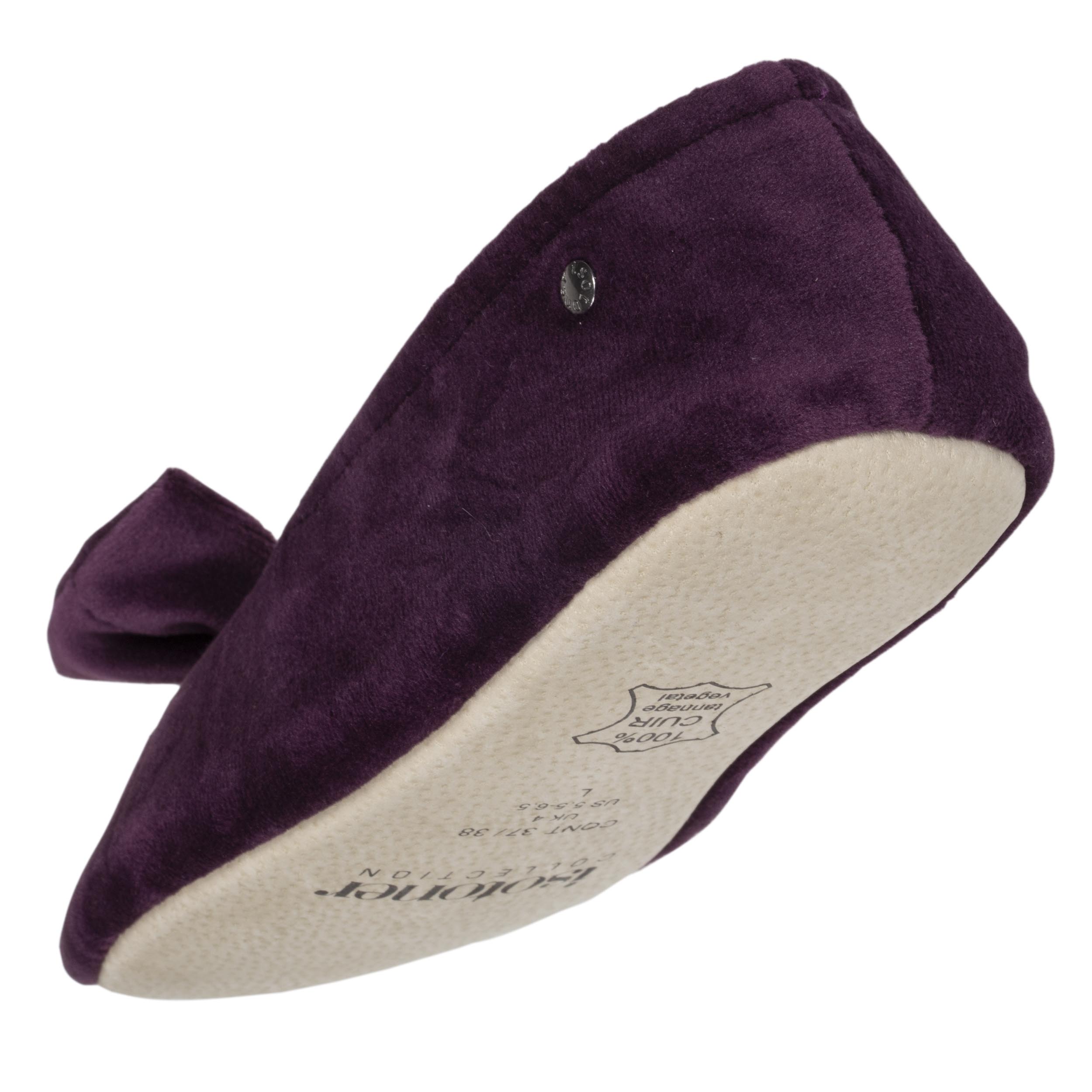 isotoner-chaussons-ballerines-femme-n-ud-aubergine image 5