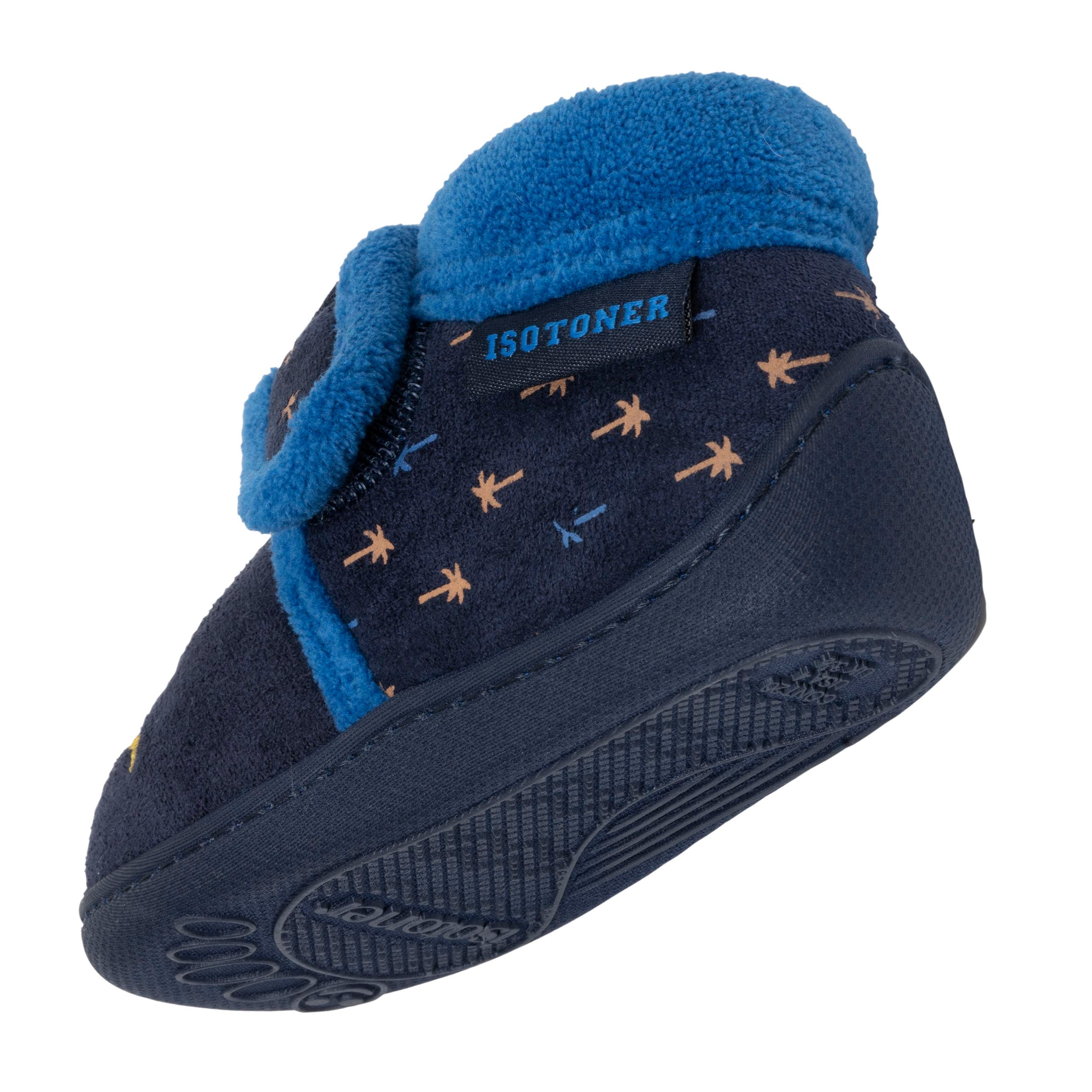 isotoner-chaussons-bottillons-scratch-enfant-marine-lion-palmier image 5