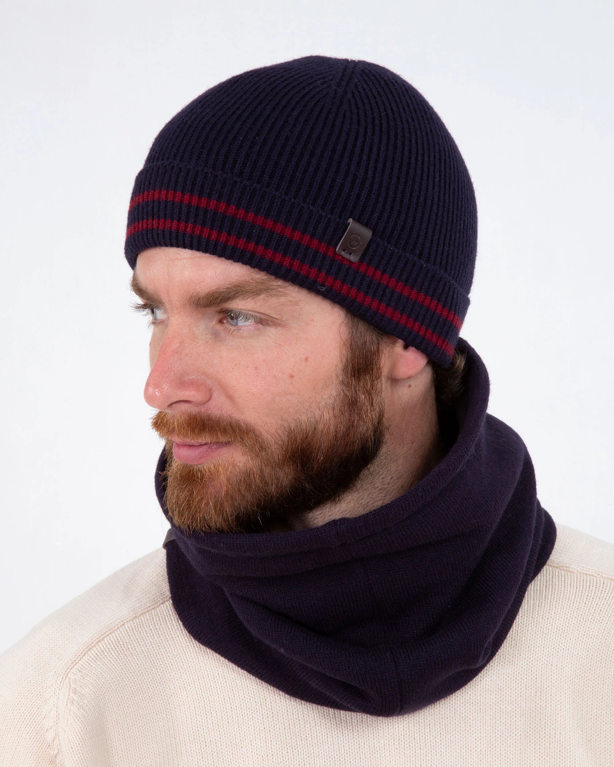 isotoner-tour-de-cou-homme-ajustable-marine-doubl-polaire image 2