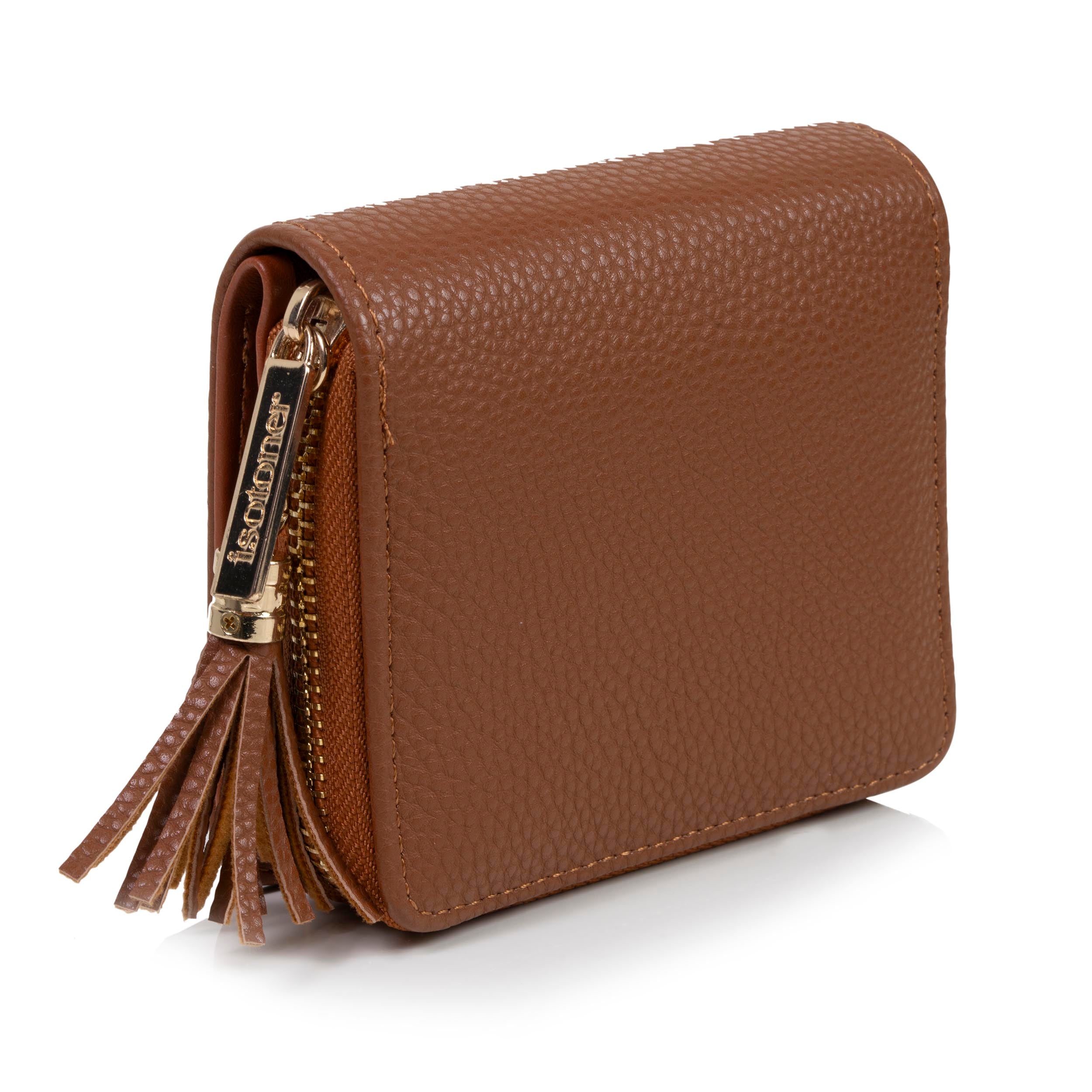 isotoner-porte-monnaie-femme-compact-camel-anti-rfid image 4