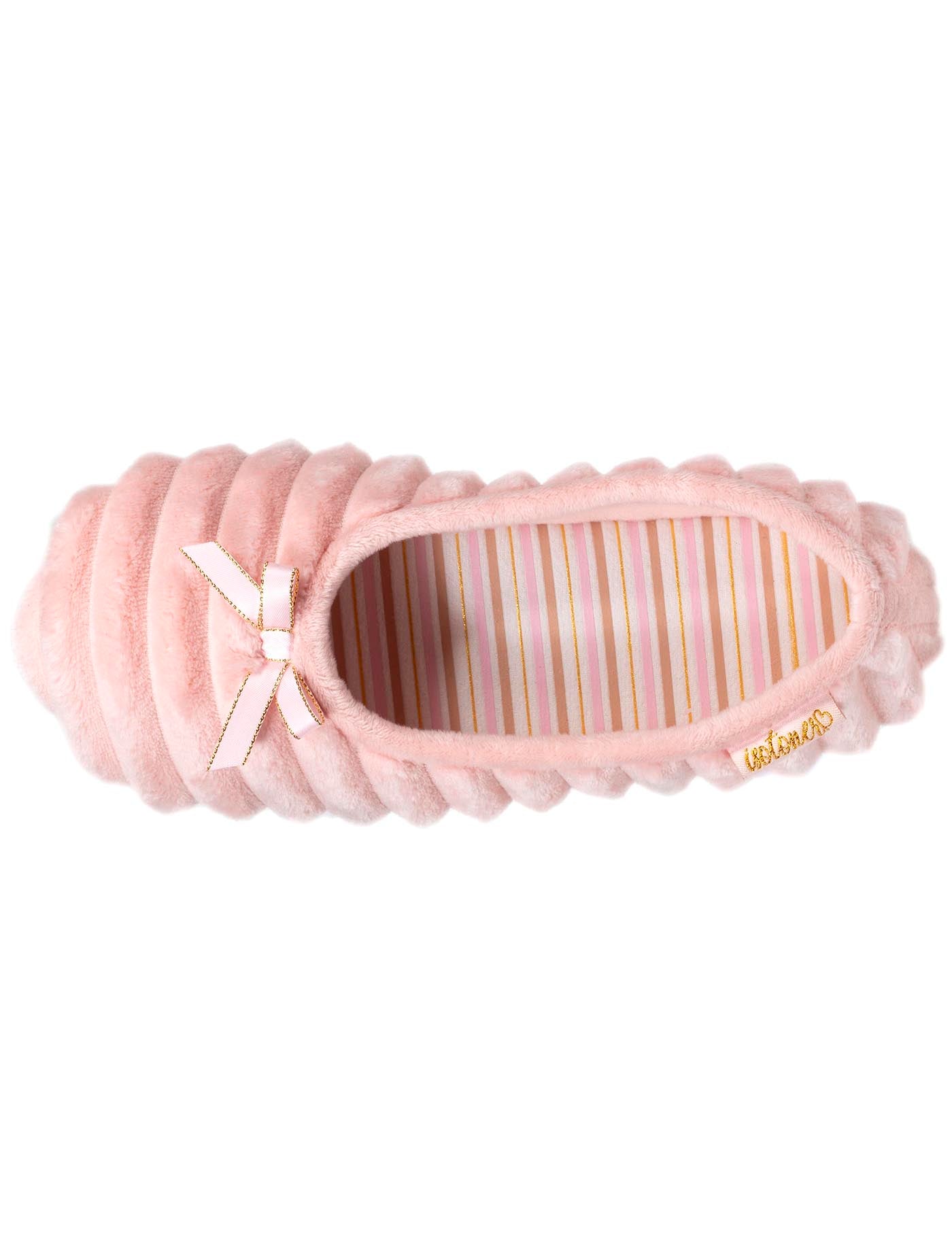 isotoner-chaussons-ballerines-femme-rose-guimauve image 7