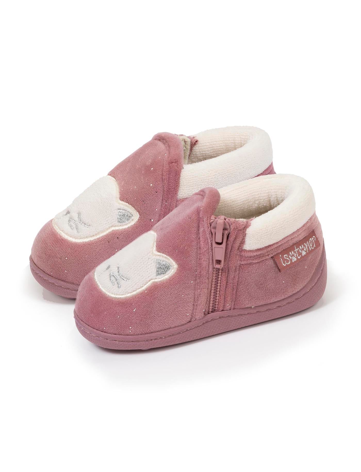 isotoner-chaussons-bottillons-zip-enfant-rose-chat image 6