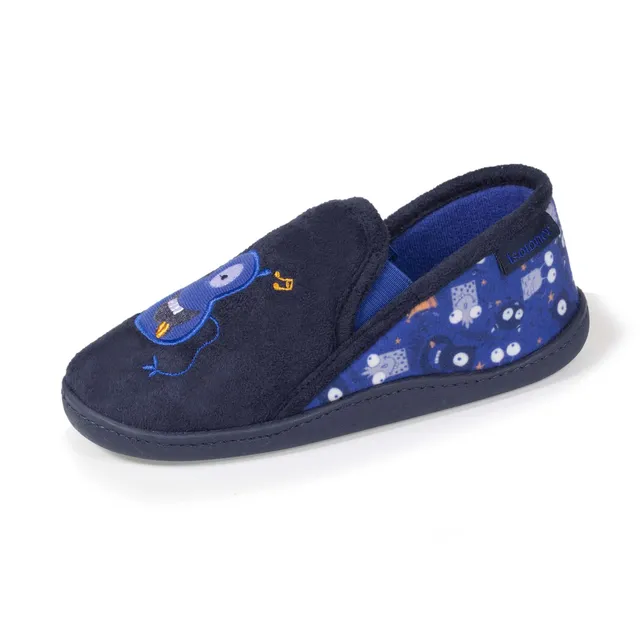 isotoner-chaussons-mocassins-enfant-monstre-su-dine-marine image 1