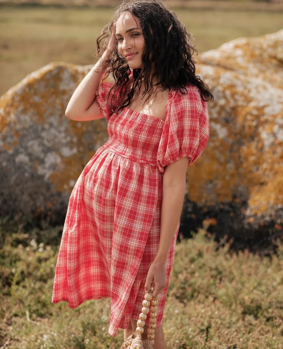 cache-c-ur-melissa-robe-d-allaitement-courte-smock-e-framboise image 1