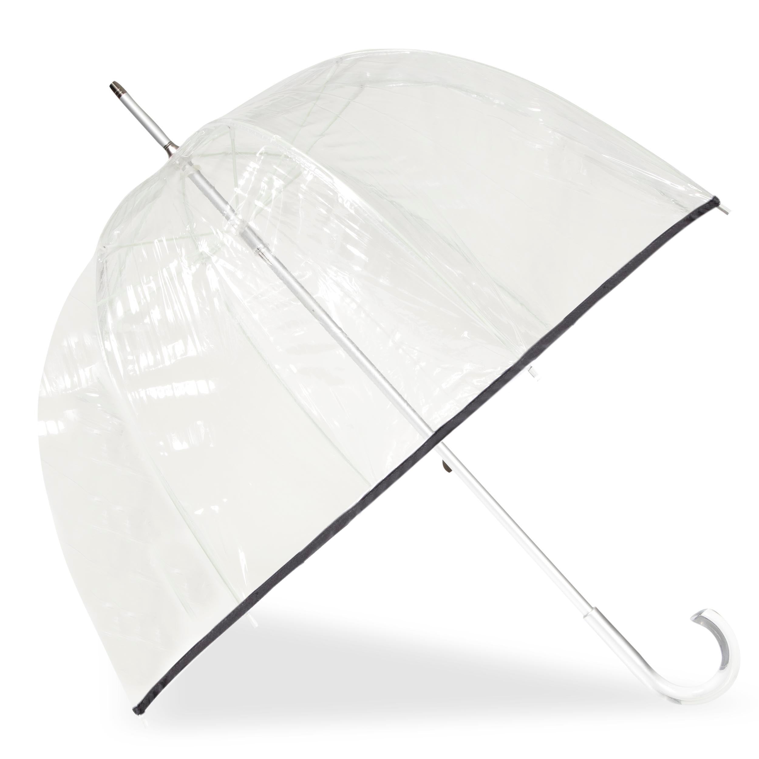 isotoner-parapluie-cloche-transparent-pvc-noir image 1