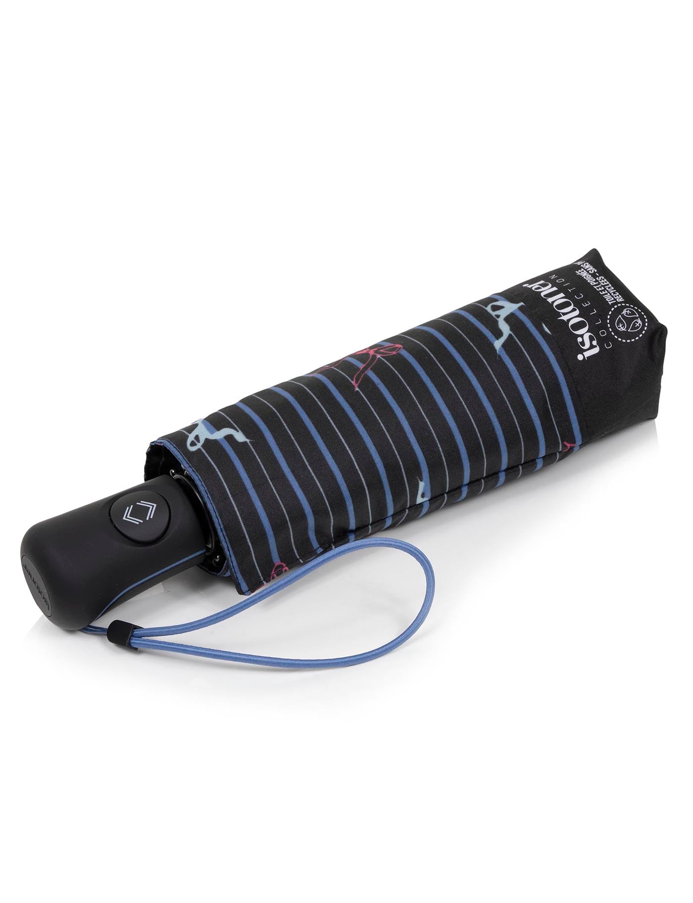 isotoner-parapluie-mini-auto-rayure-n-ud-bleu image 6
