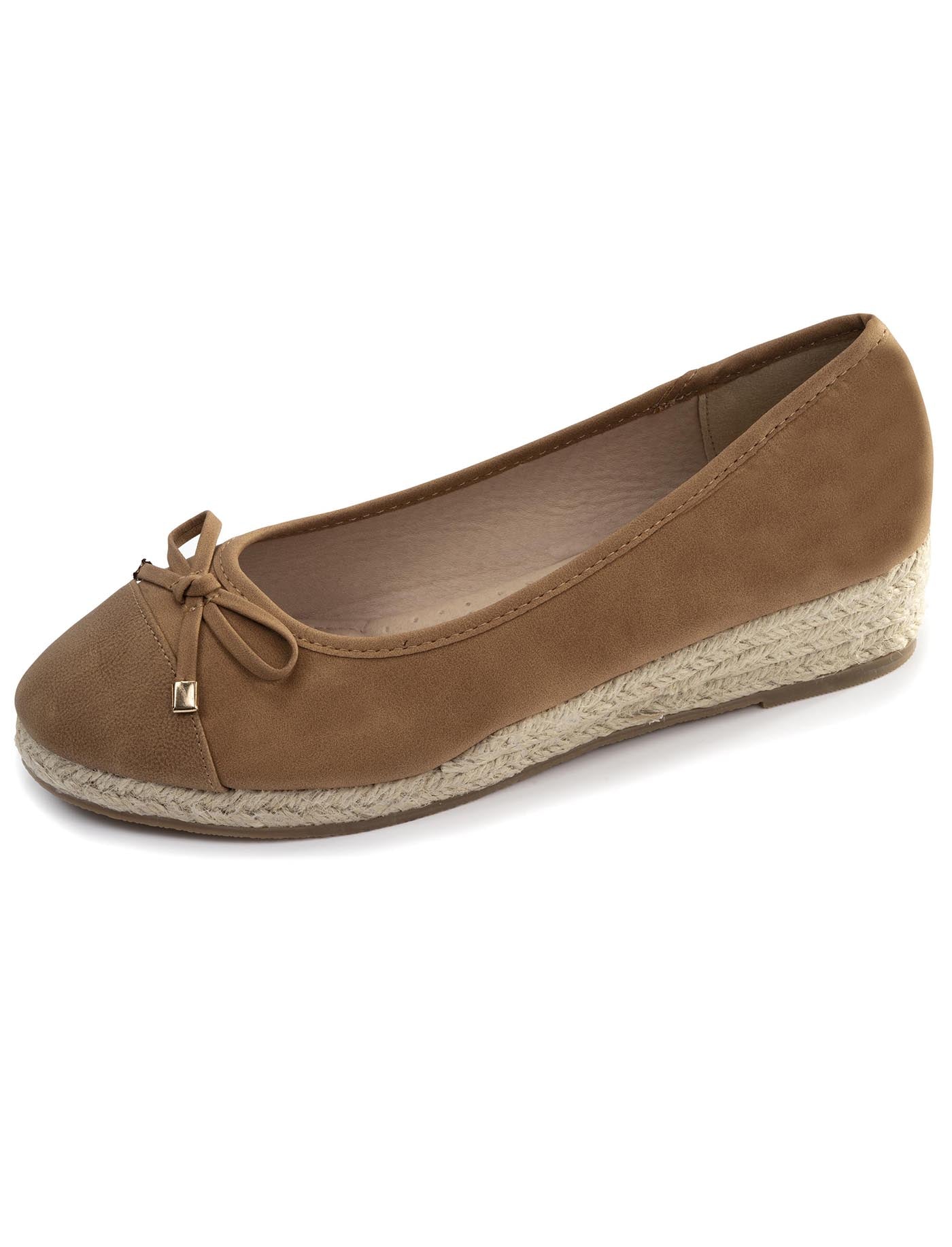 isotoner-ballerines-femme-talon-compens-corde-camel image 6