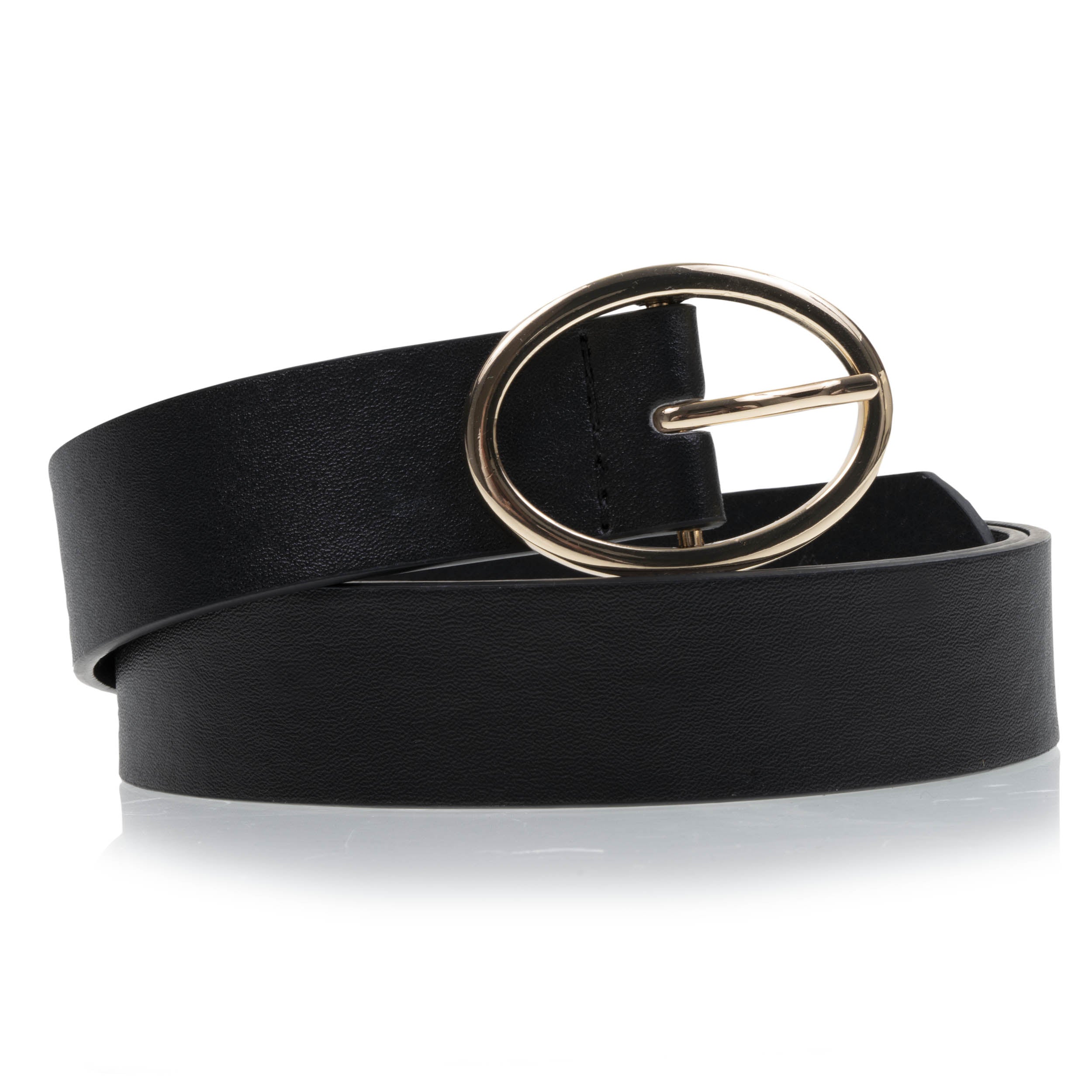 isotoner-ceinture-femme-noir-boucle-ovale-3-cm image 1