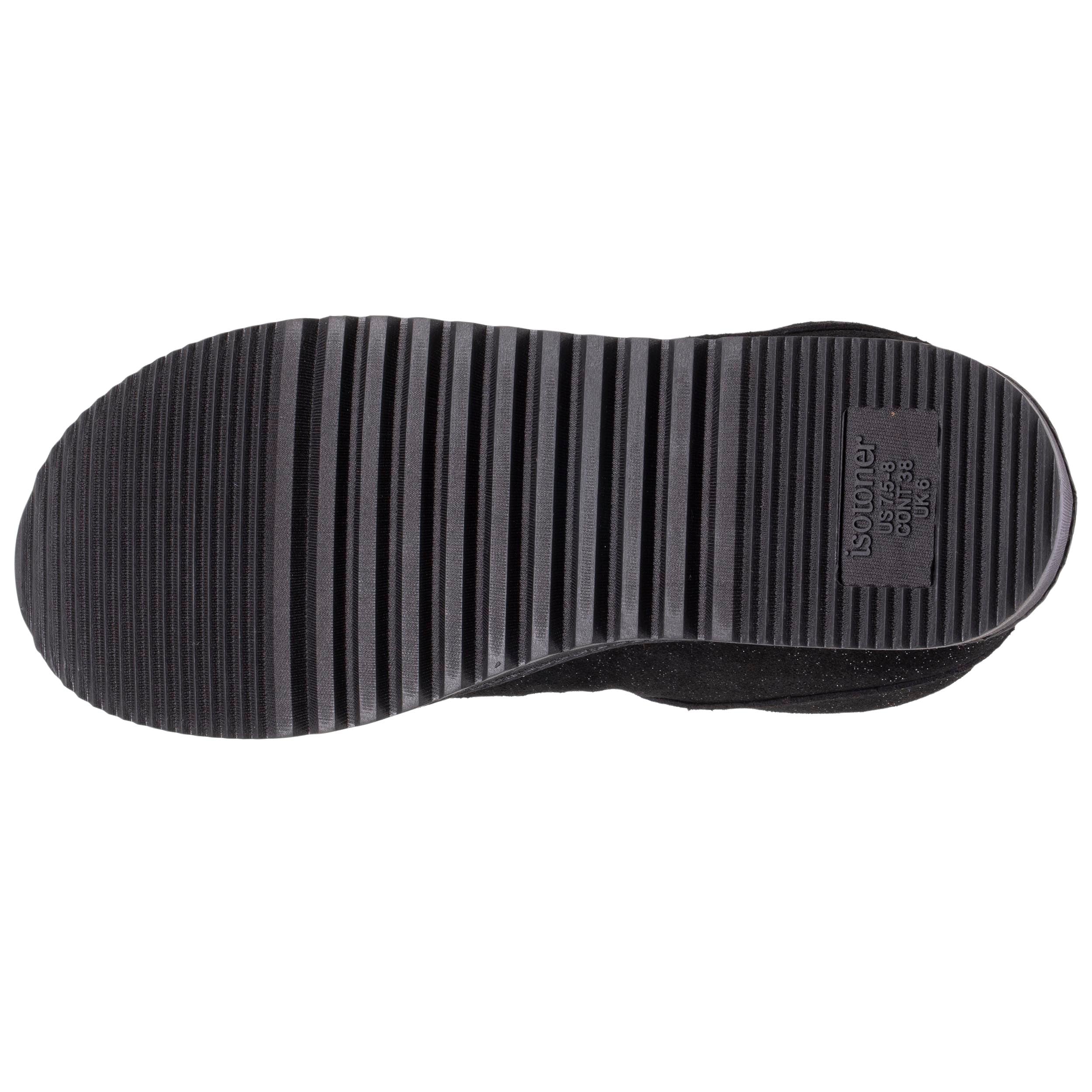 isotoner-chaussons-bottillons-cuir-femme-noir-nacr image 4