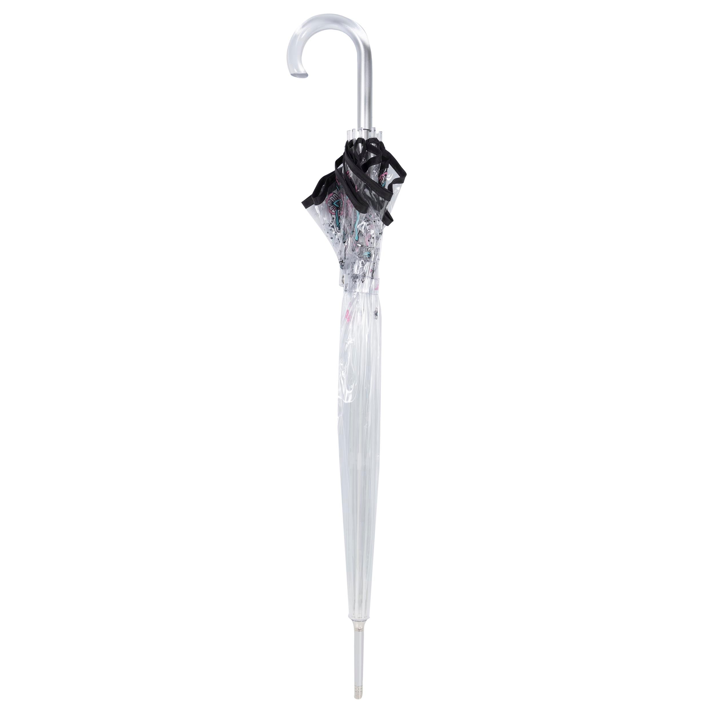 isotoner-parapluie-cloche-transparent-papillon-rose-85-cm image 4