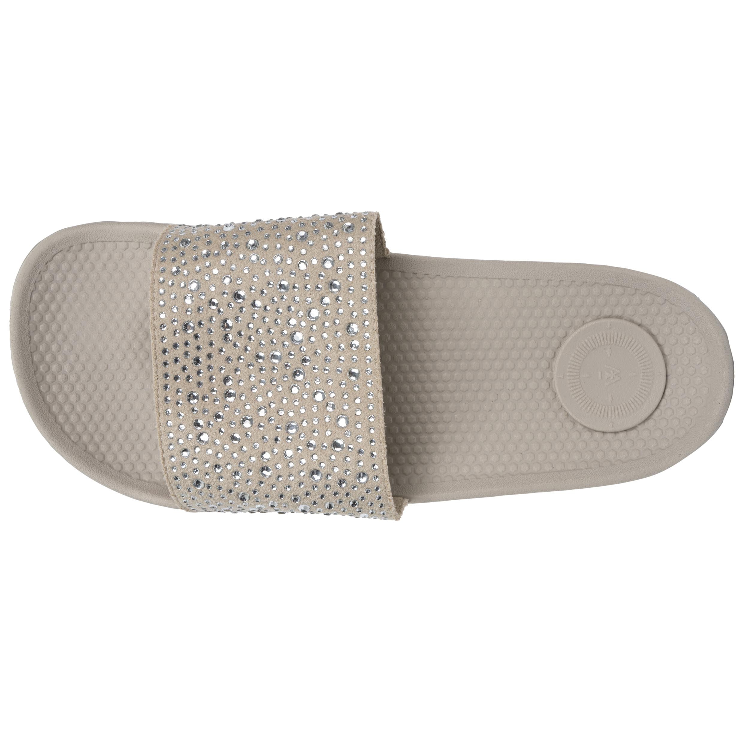 isotoner-mules-claquettes-femme-strass-beige-everywear image 2