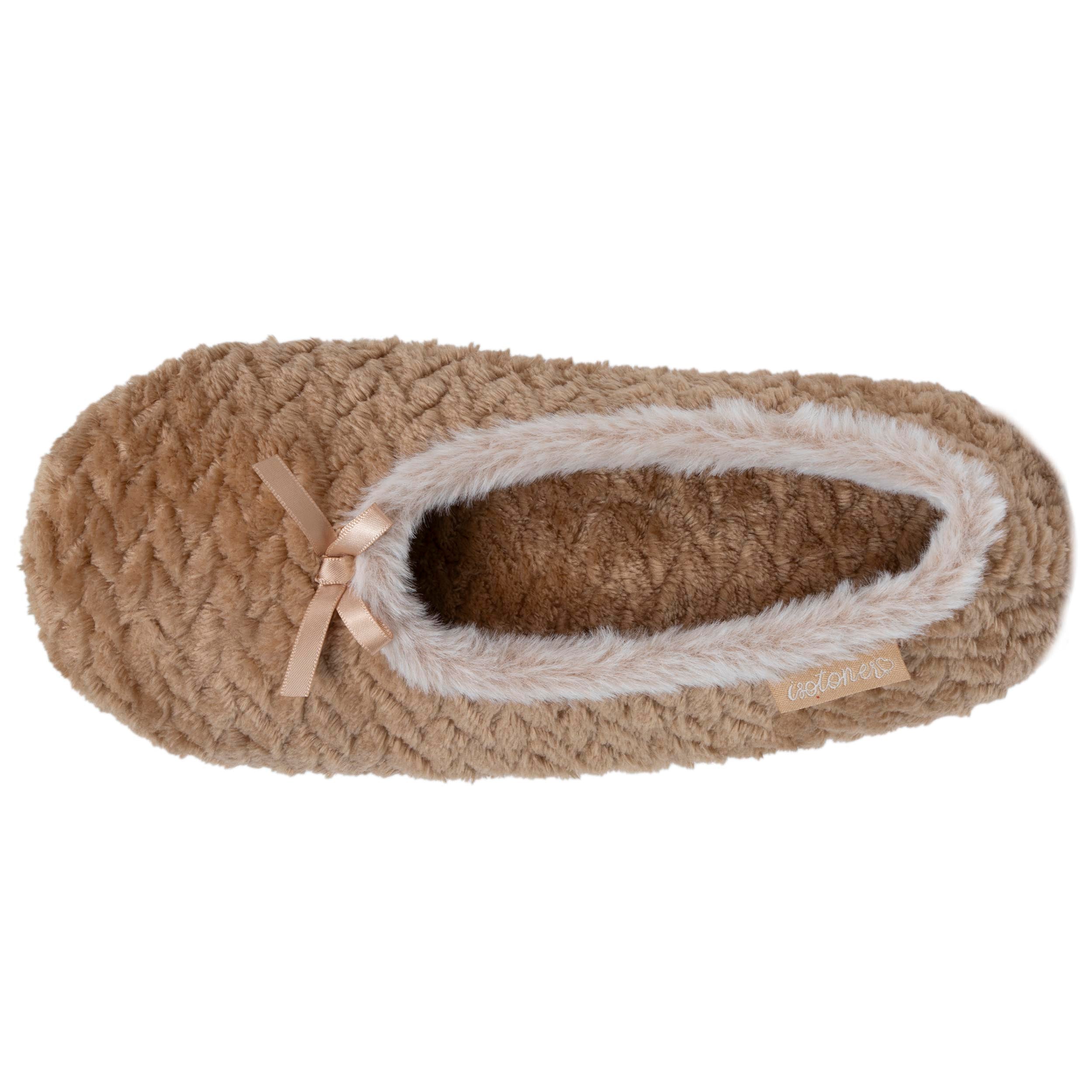 isotoner-chaussons-ballerines-textur-s-femme-camel image 2