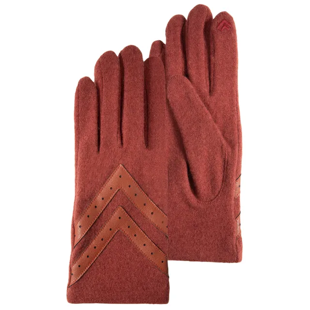 isotoner-gants-femme-tactiles-laine-mandarine-taille-unique image 1