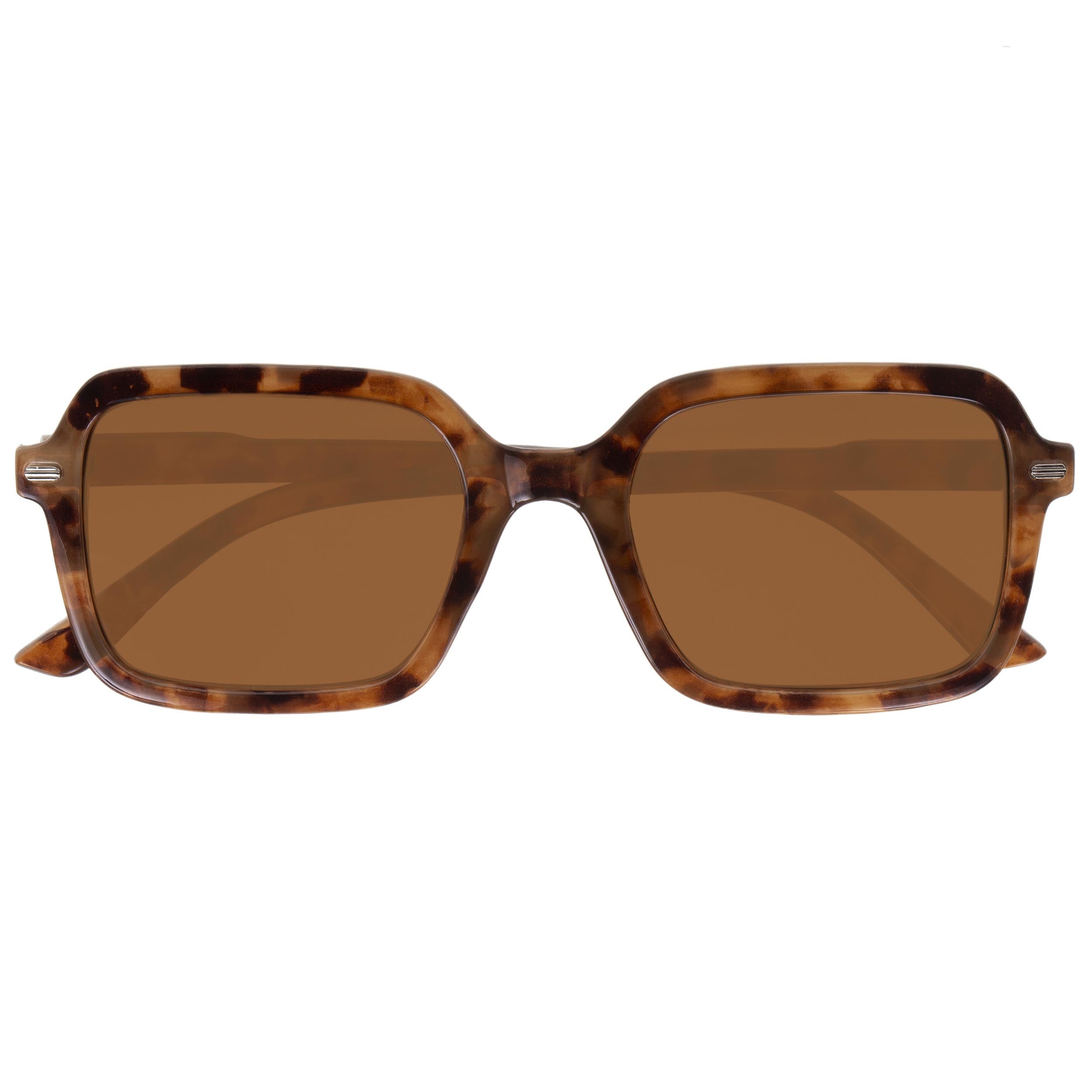 isotoner-lunettes-de-soleil-mixte-rectangulaires-marron-caille image 1