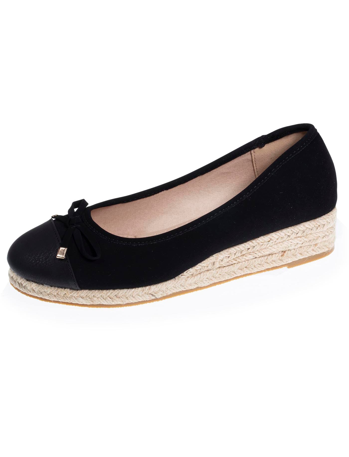 isotoner-ballerines-femme-talon-corde-compens-noir image 6