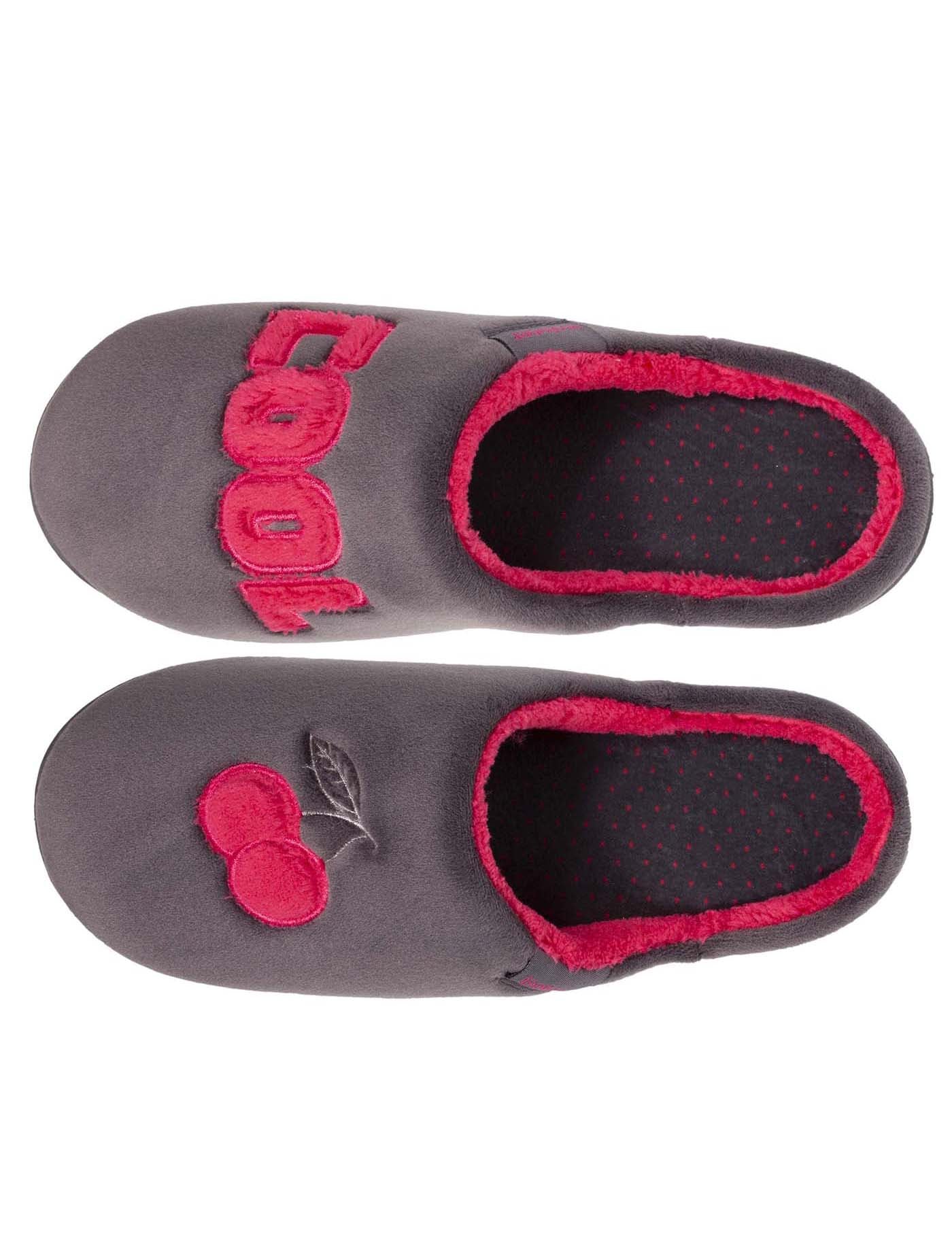 isotoner-chaussons-mules-junior-cool-gris-fonc-cerises image 7