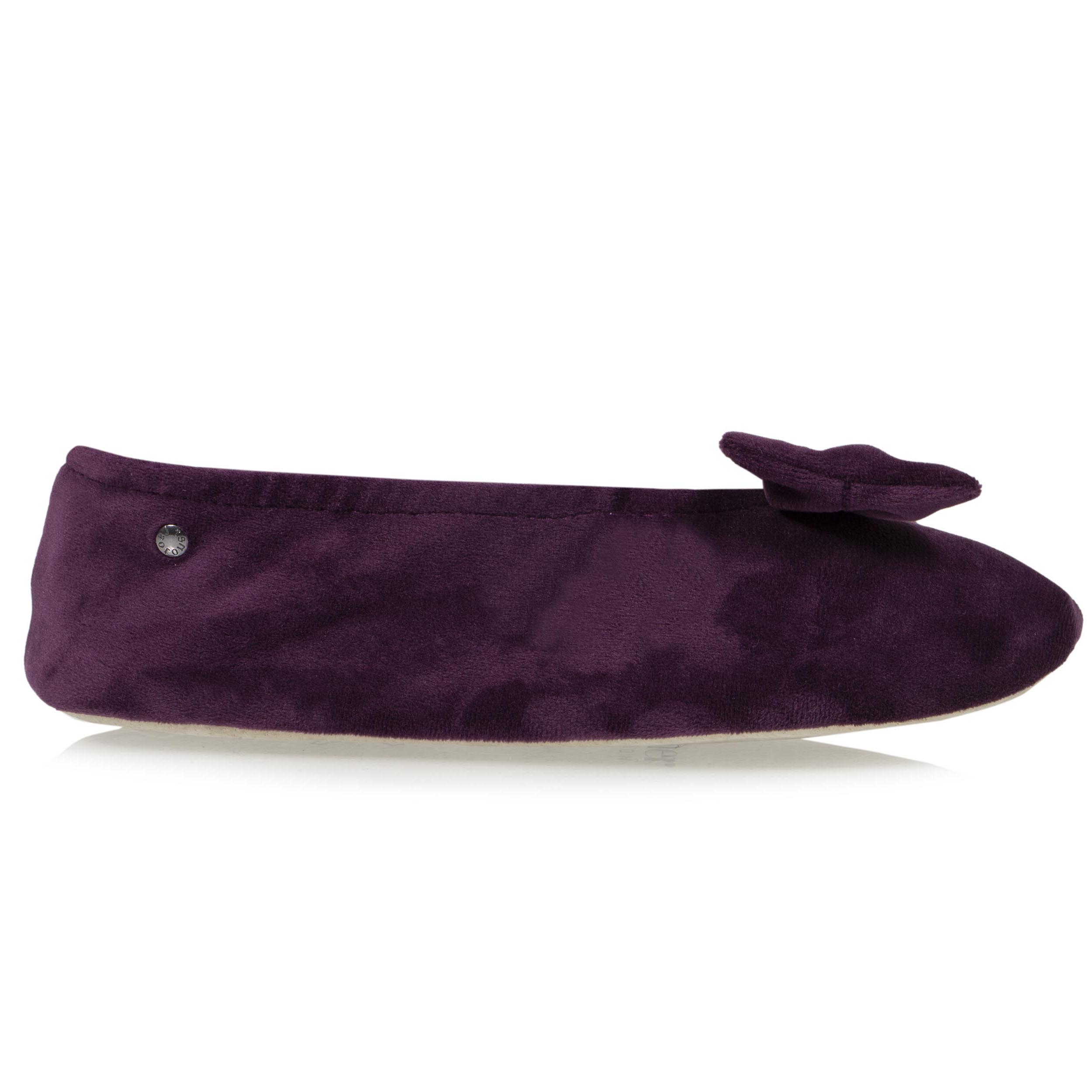 isotoner-chaussons-ballerines-femme-n-ud-aubergine image 8
