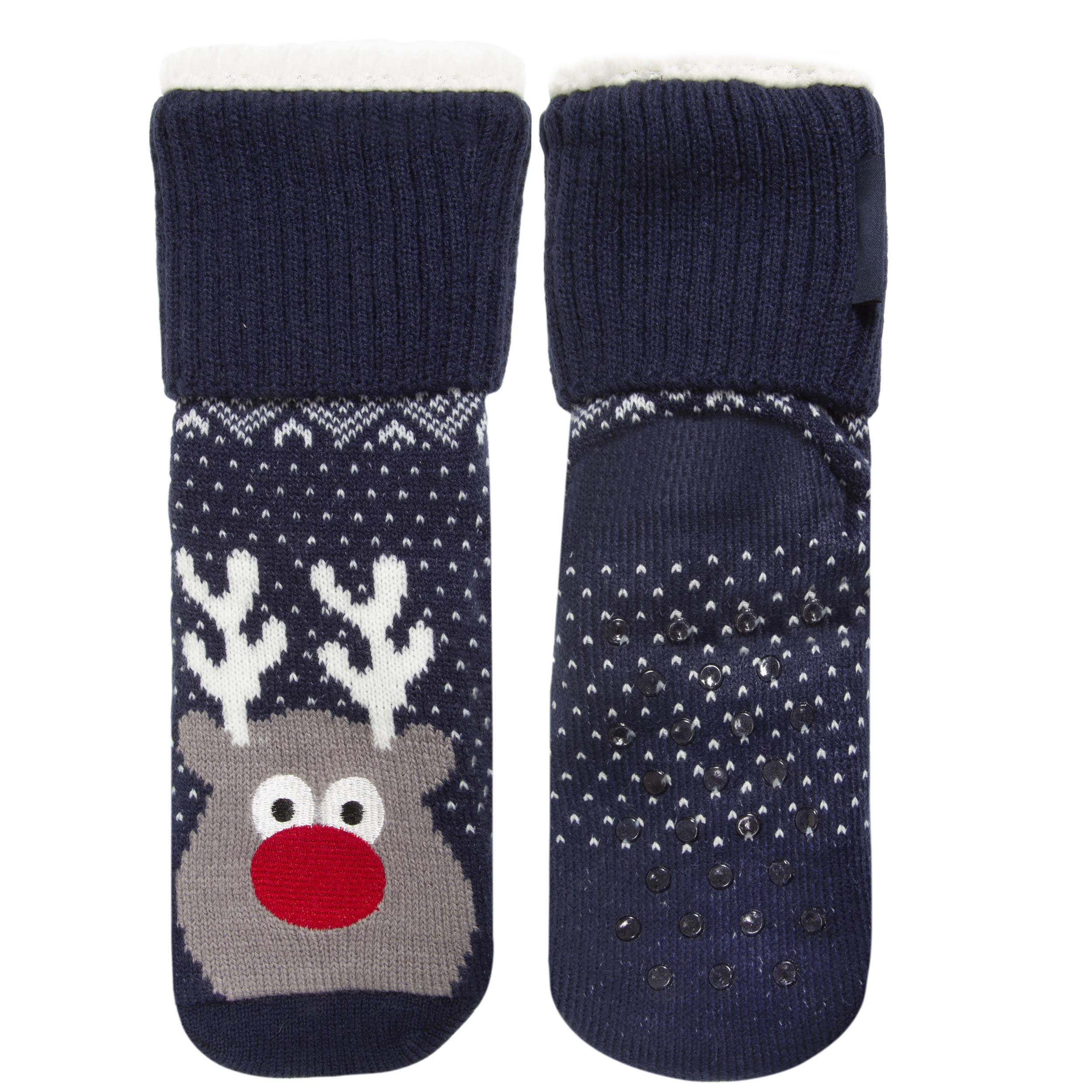 isotoner-chaussettes-fourr-es-enfant-no-l-marine-renne-1-8-ans image 1