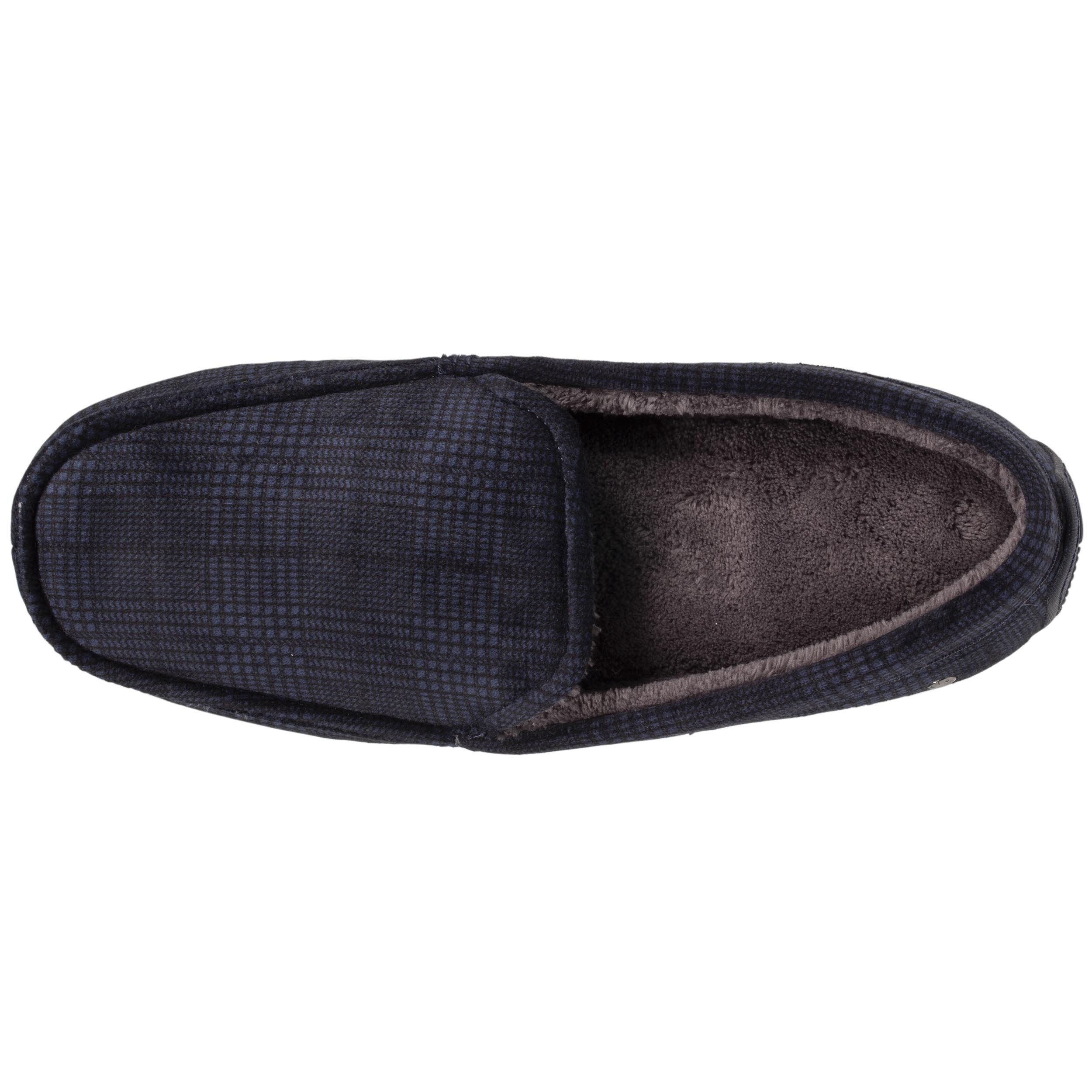 isotoner-chaussons-mocassins-homme-carreaux-marine image 2