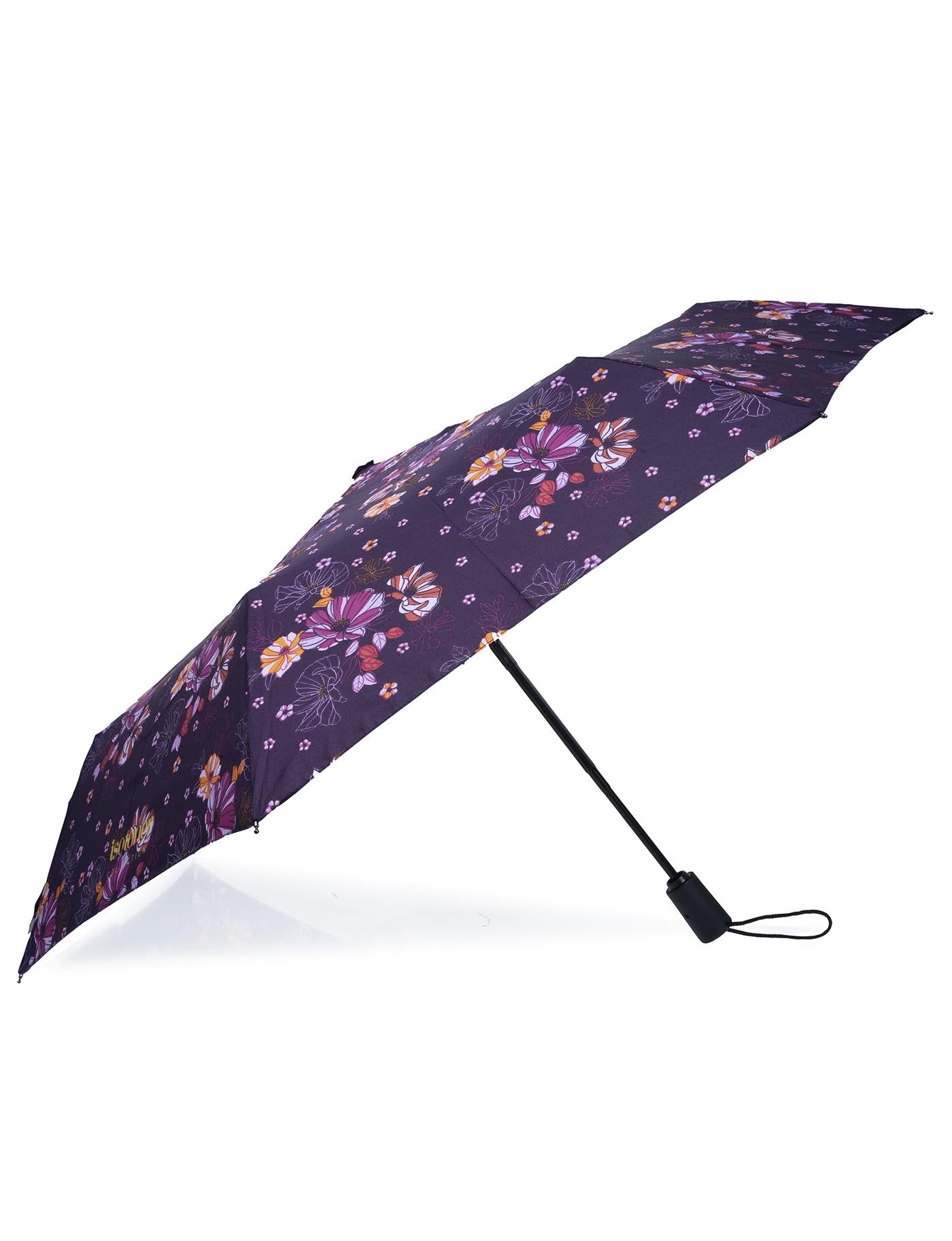 isotoner-parapluie-auto-fleurs-aubergine-compact-premium image 7